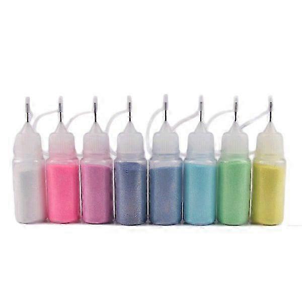 8pcs Nail Glitter - Mermaid in Puff Bottles - 10ml - Multicolour Glitter