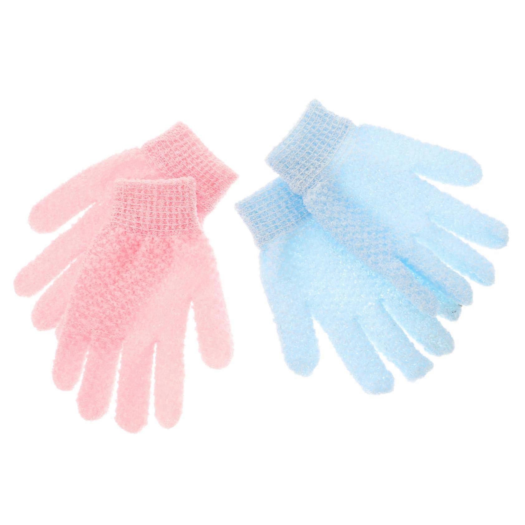 1 pair of shower gloves for body exfoliation, doublesided bath gloves made of quality Terylene for gentle massage and hardtoreach areas.