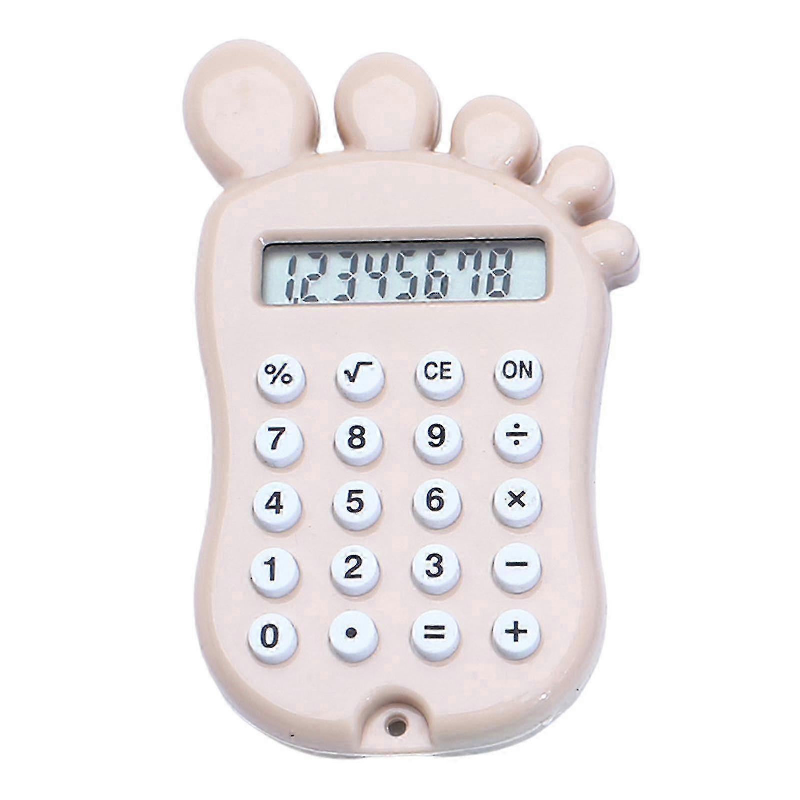 Cute Foot Shape Design 8 Digit LCD Screen Multifunctional Calculator with Comfortable Silicone Buttons