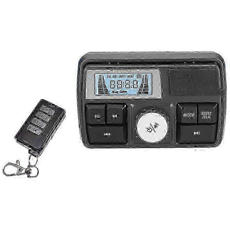 Motorcycle Bluetooth Waterproof Audio MP3 Radio Sound System with Stereo Speakers and LCD