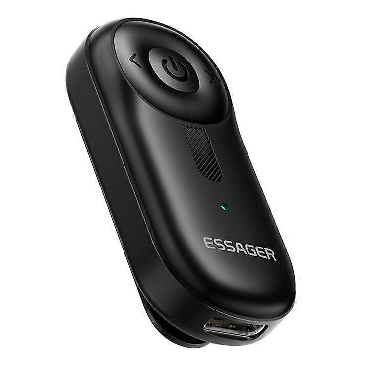 ESSAGER Audio Receiver Wireless Transmitter with Microphone Clip On Bluetooth-Compatible Adapter