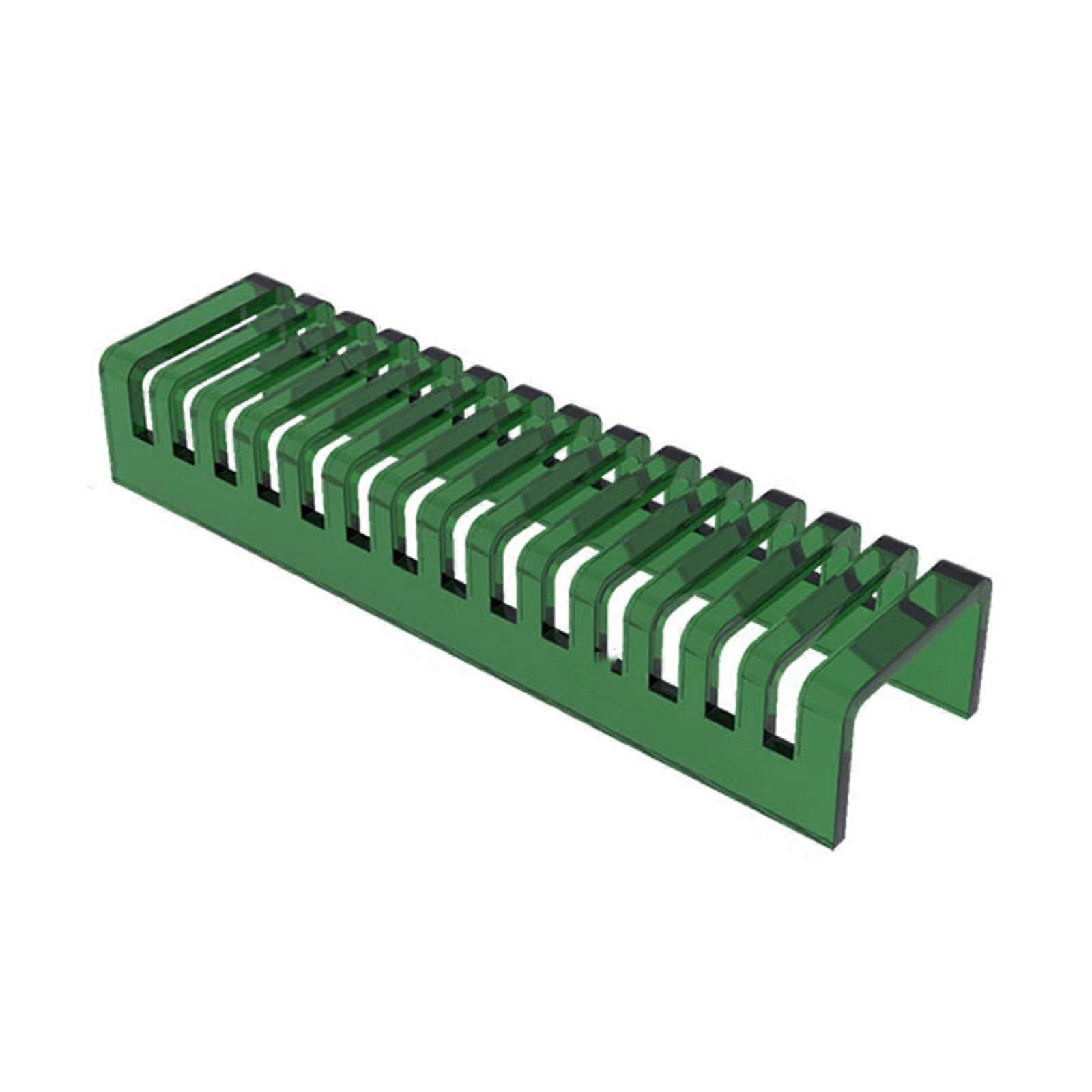 Desktop Acrylic Transparent Tile Display Stand 14 Compartments MultiColour 23.6x5.1x3.1 Inches Green