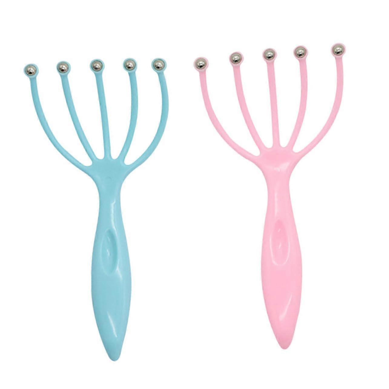 2-Piece Scalp and Head Massager Set - 5 Finger Scalp Scratcher and Hair Relaxation Device for Men, Body Relaxation Tool