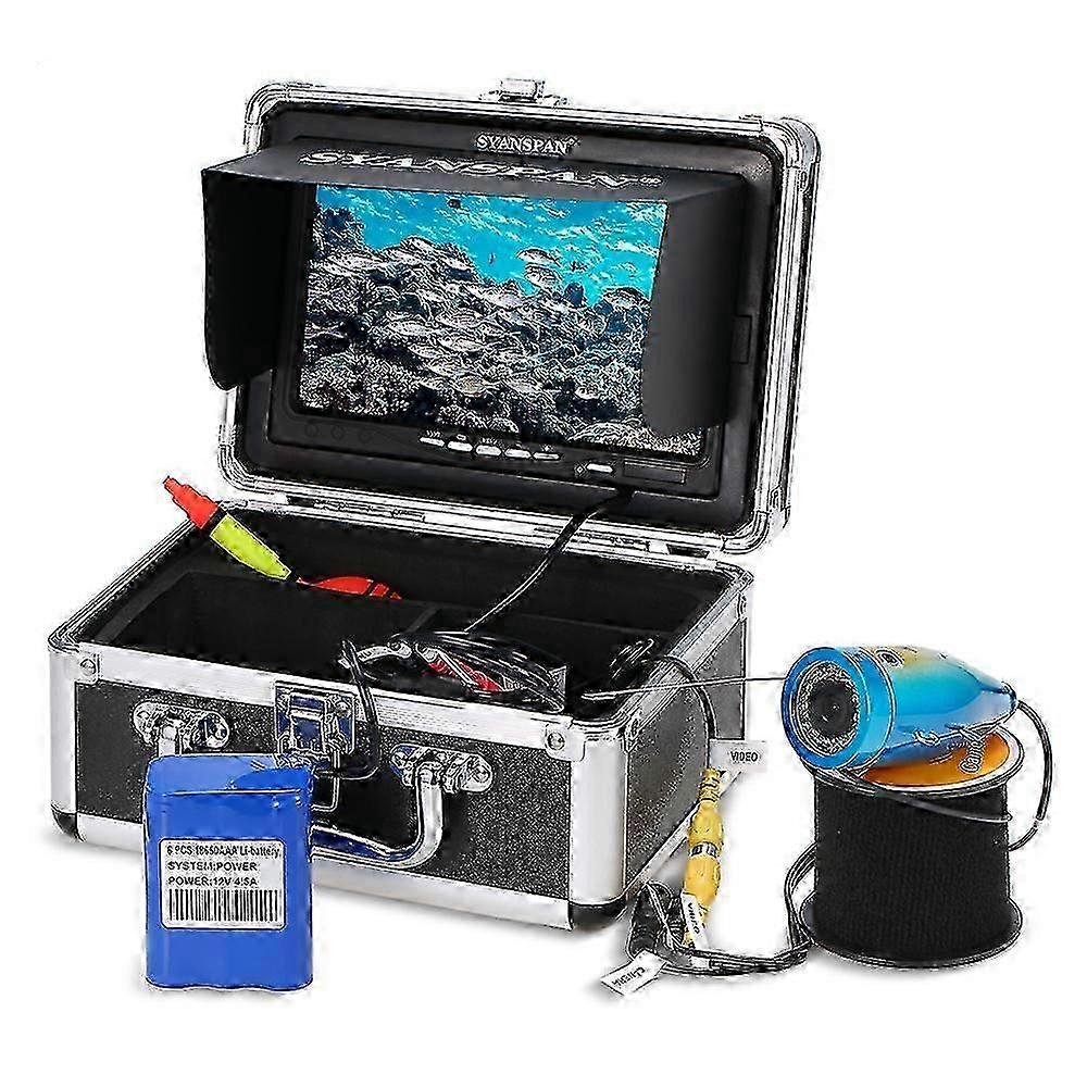 Portable 7 Inch Monitor 1000TVL Waterproof Underwater Fishing Camera Kit with 24 Infrared IR LEDs Fish Finder for Ice Lake Boat Fishing