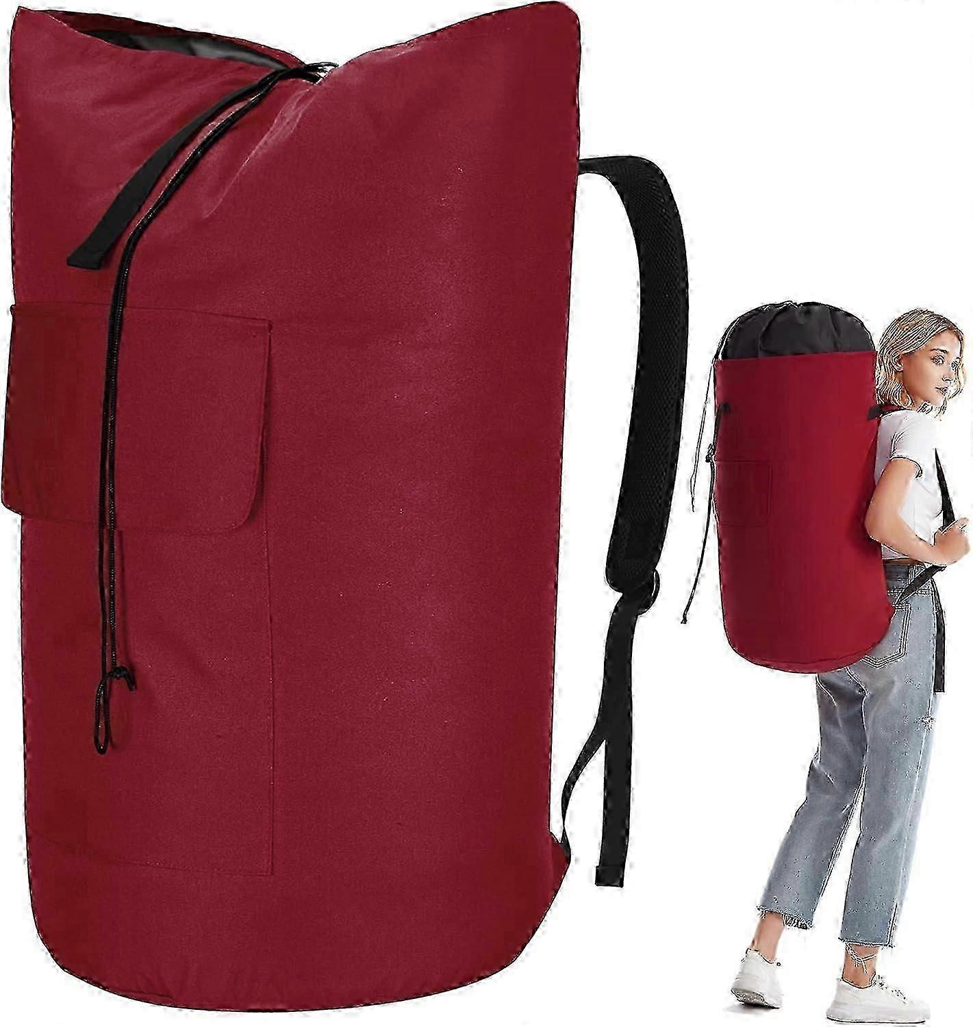 Sac à linge extra large et robuste, conception de sac à dos 115L, sac à linge durable avec sangles, sac de blanchisserie universitaire vert armée