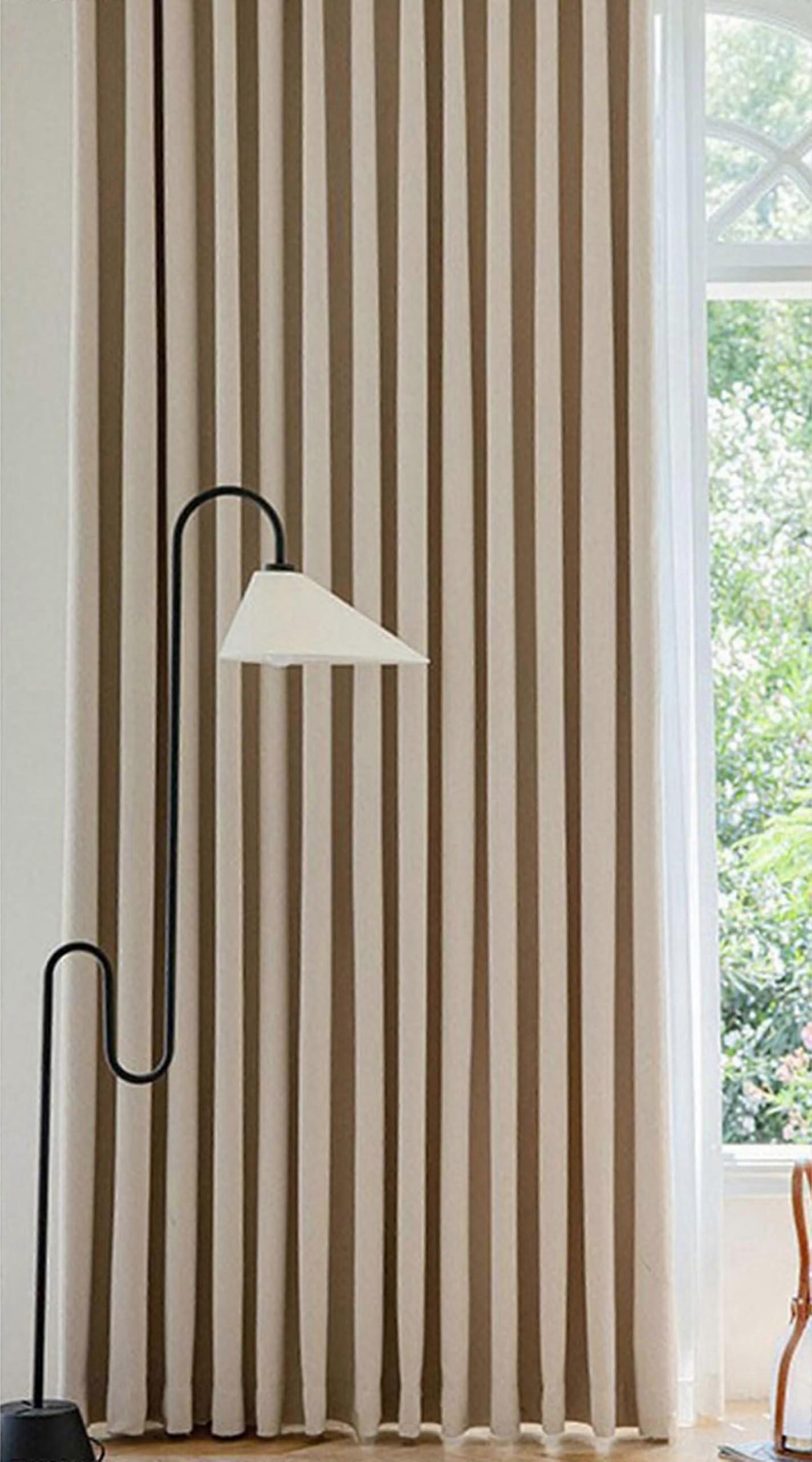 Opaque curtains with eyelets, blackout beige khaki, 96x160 cm, set of 2