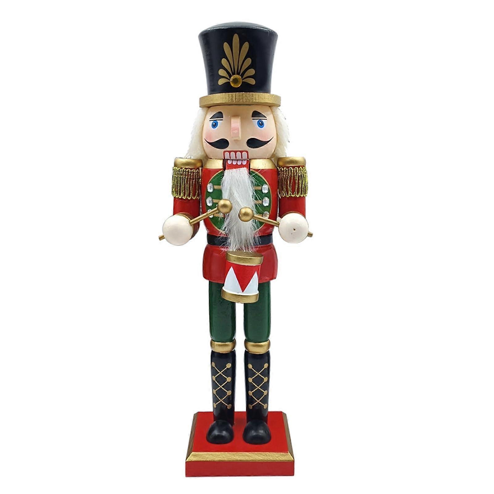 Wooden Christmas Nutcracker King Soldier Nutcracker Figure Walnut Cracker for Christmas Holiday Party Gift