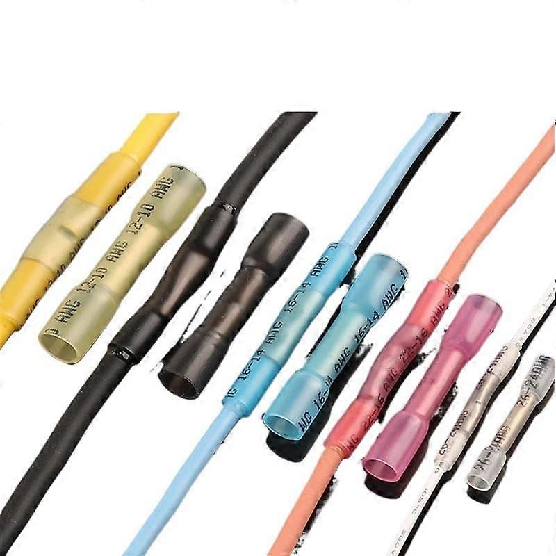 50Pcs Waterproof Heat Shrink Wire Connector Kit for Automotive Electrical Terminals, Butt Splices, 24-10AWG with Storage Box