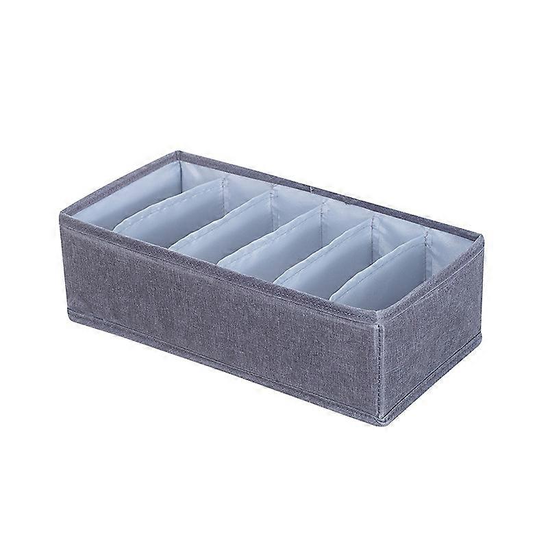 Foldable Drawer Clothes Storage Box, Spec: 6 Grids (Gray)