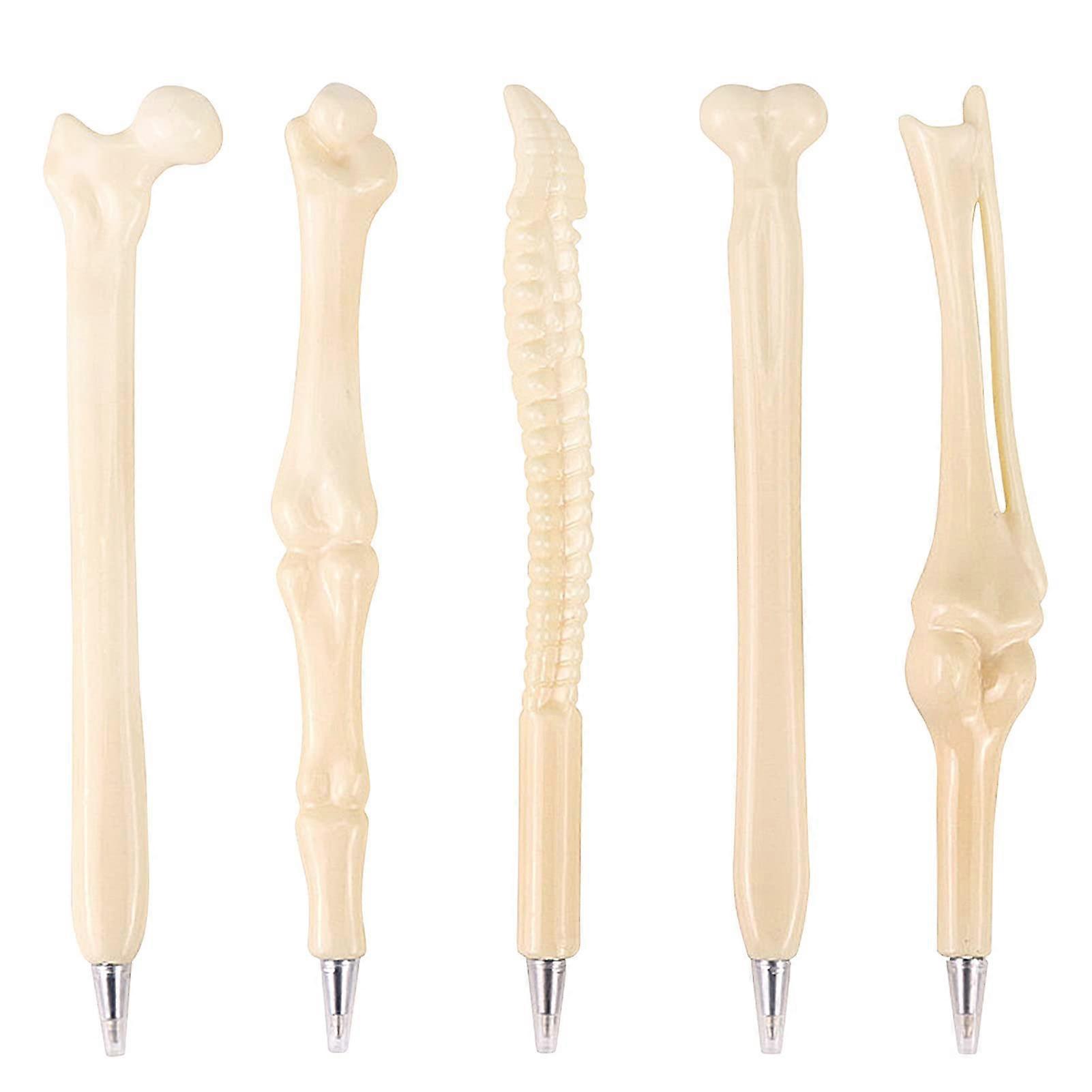 Pack of 10 Bone Ballpoint Pens, Creative Novelty Skull Bone Pen Blue Ink for Students Doctors Nurses Gift