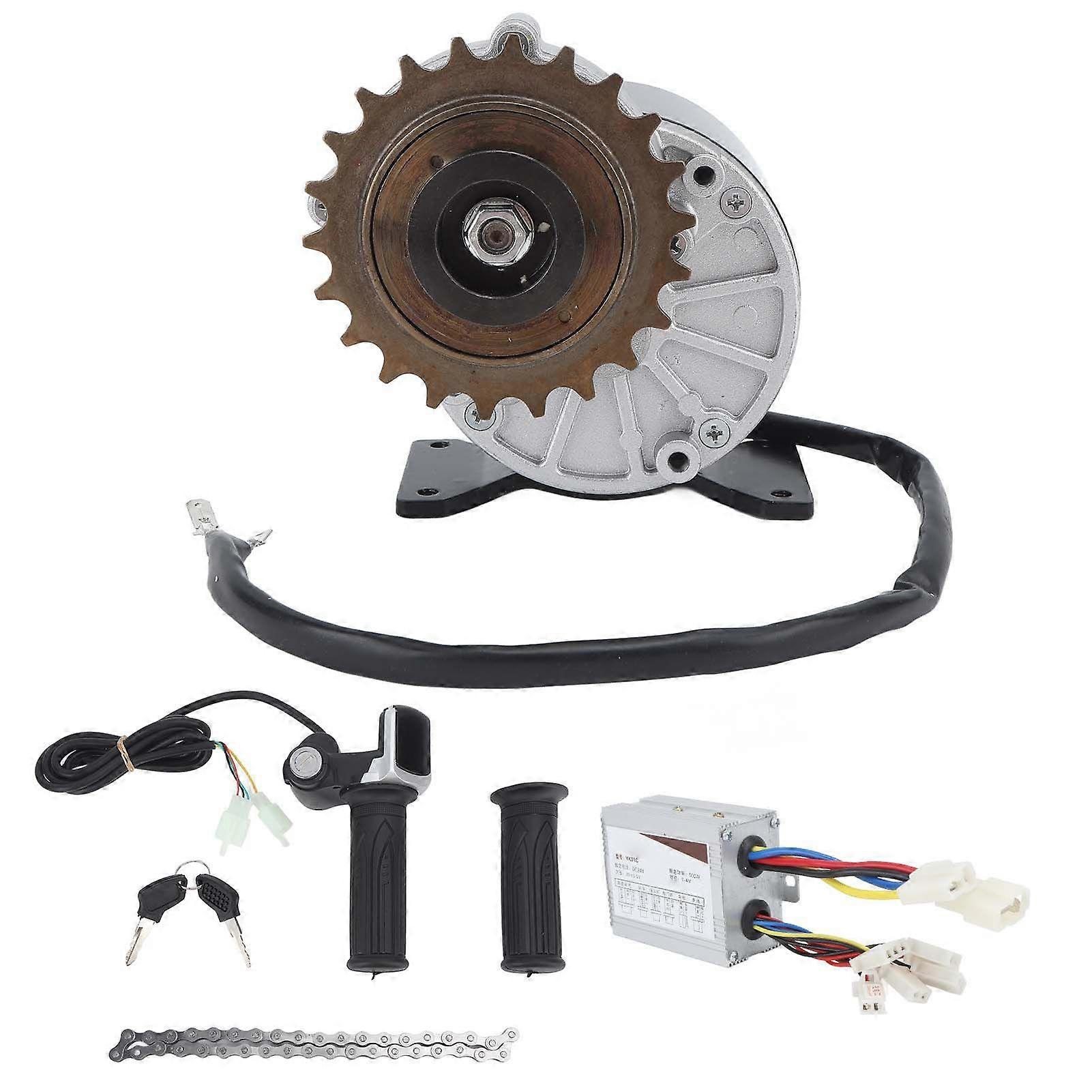 Bike Conversion Kit 24V 500W 22T Gear Reduction Motor 24V Display Throttle 24V 500W Controller 38 Links Chain Electric Scooter Modified KitYMQX)