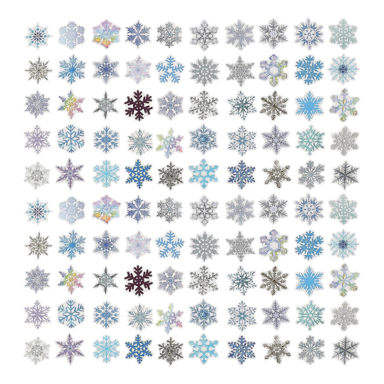 Snowflake Decal Christmas Atmosphere Creation Wall Door Window Glass 100Set