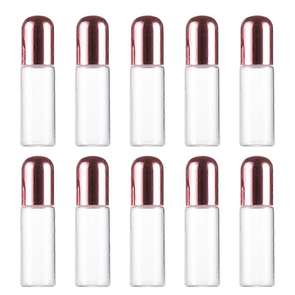 10pcs Refillable Transparent Glass Roller Bottles with Lid for Storage 5ml
