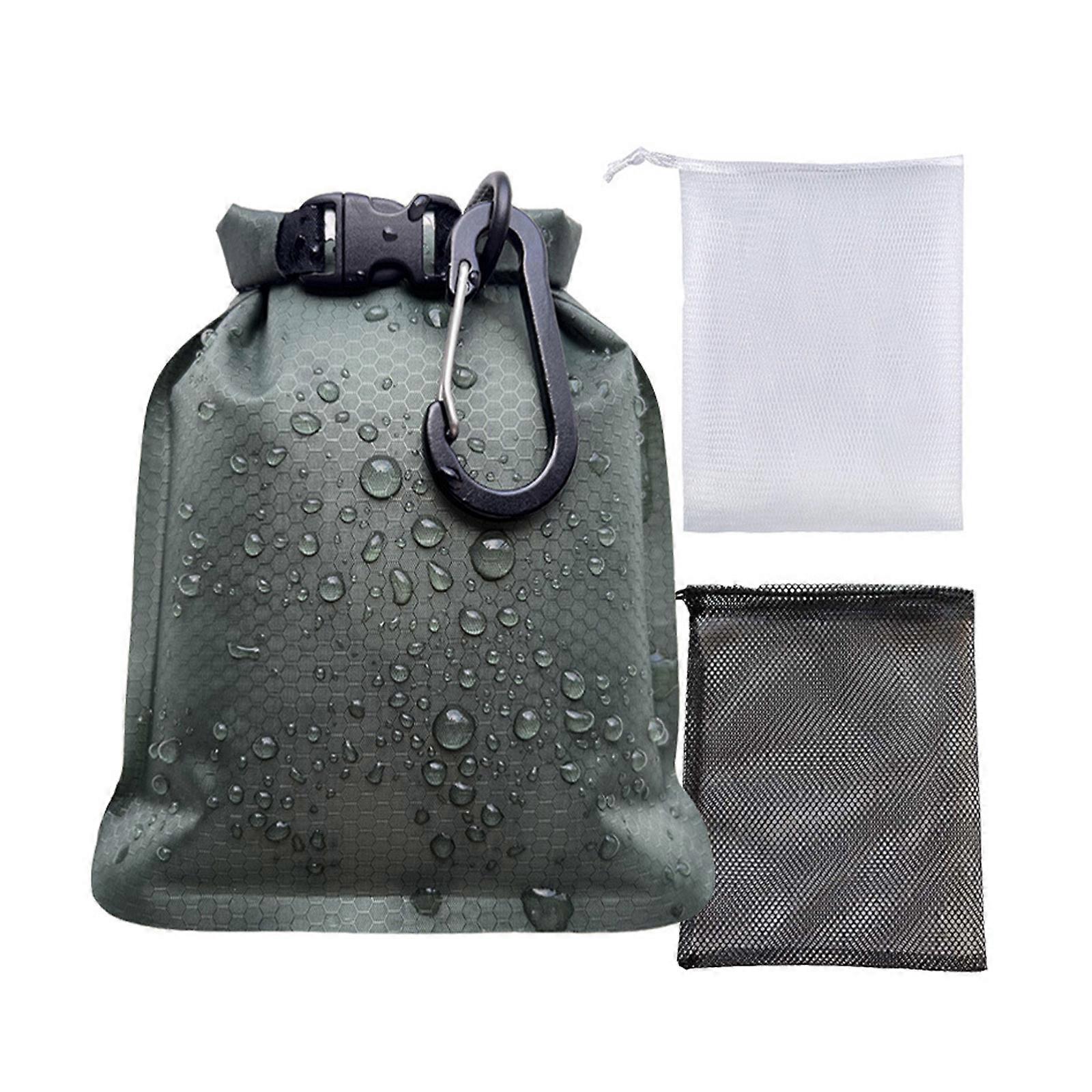 Compacts Nylons Soap Pouches Nylons Camping Soap Pouches With Meshes Storage for Backpackers Gym Green Set