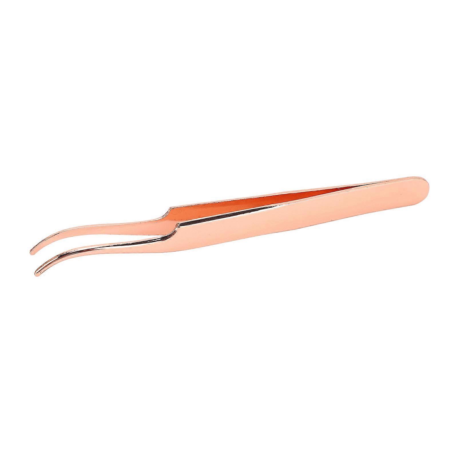 Eyelash Applicator Tool DIY Rose Gold Curved Lash Tweezer for Easy Lashes Application and Removal