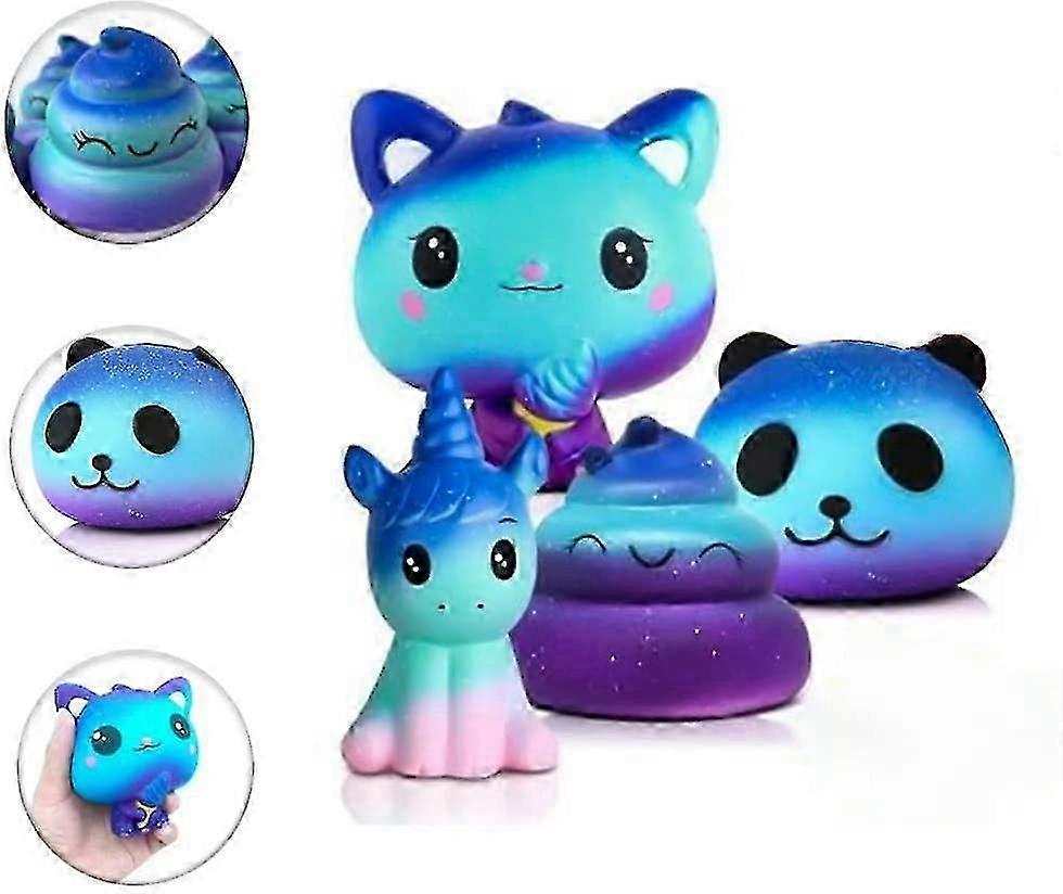 4ピーススクイーズおもちゃセット、カワイイパーティーの好意、ゆっくりと上昇するストレス解消剤