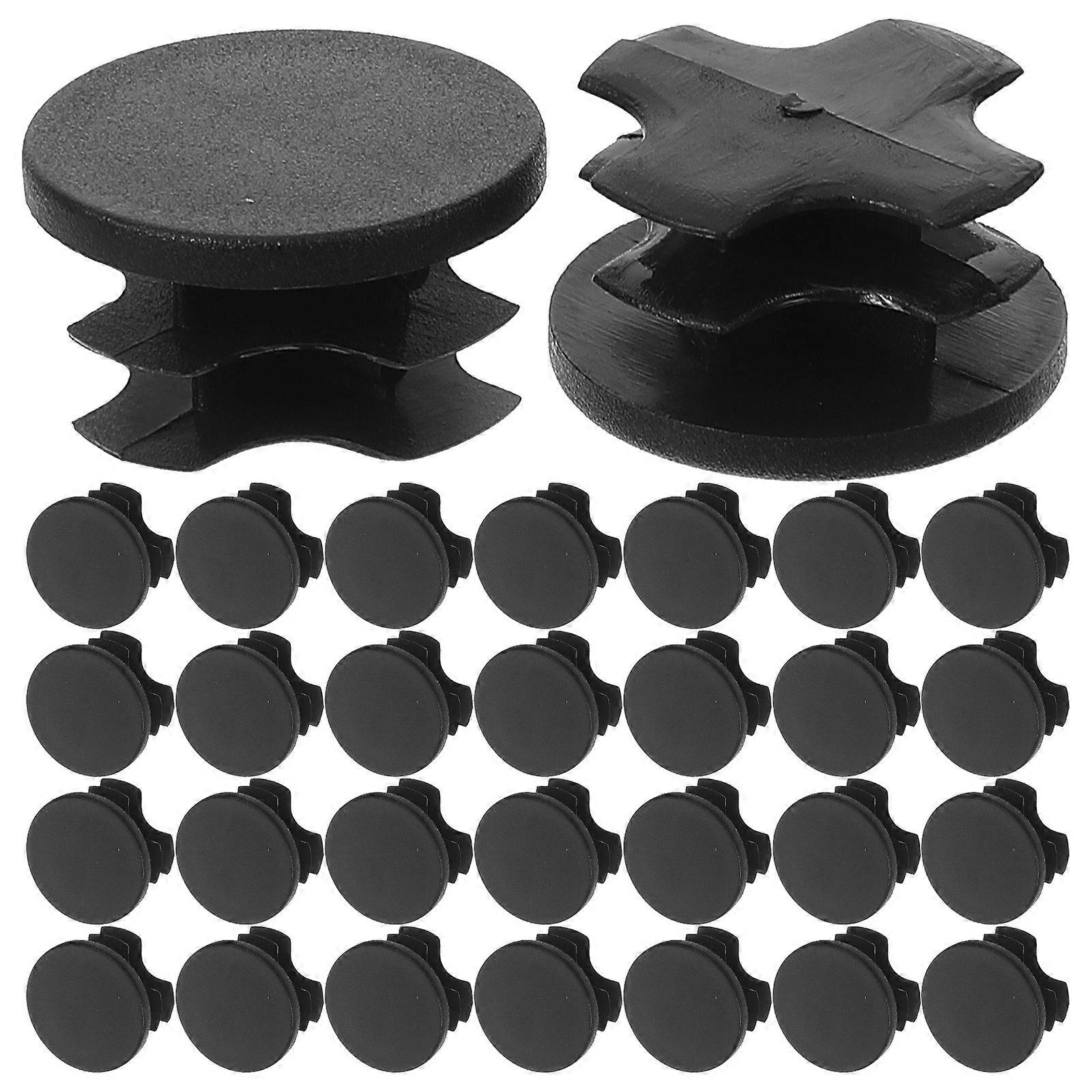 Post End Cap Round Plastic Hole Plug for Furniture Handrails Tubing Black 2.00X2.00X1.00CM Cover Handrails End 100Pcs