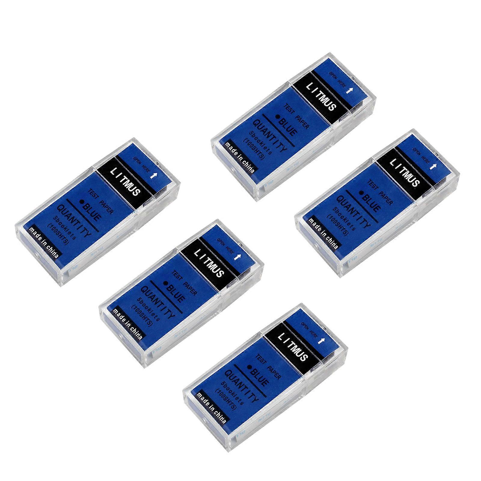 5 Boxes Universal Testing Paper Fast Detection Acid Base Solution Easy carry Tool for Soil Cosmetic Water Analysis  Blue