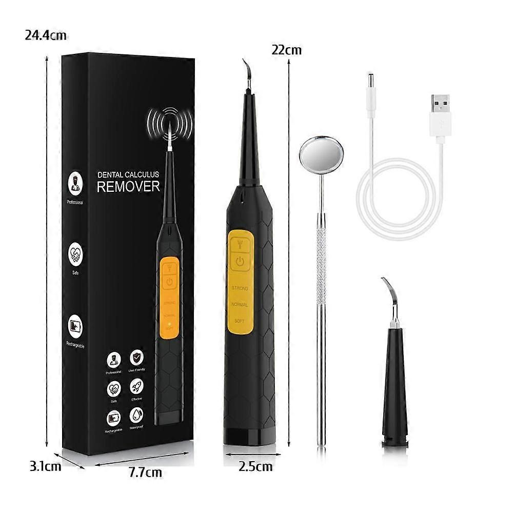 Electric Dental Scaler Kit Teeth Cleaning Kit with Replacement Heads Mirror 3 Adjustable Modes USB Rechargeable Oral Care