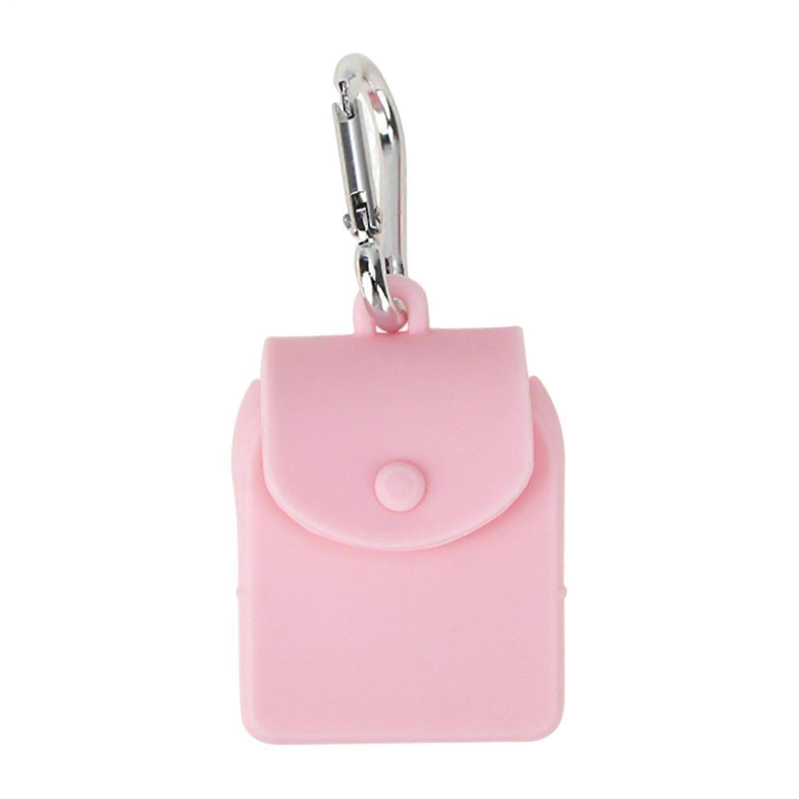 Silicone diaper bag with hook, compact design for diapers, wet wipes in pink.