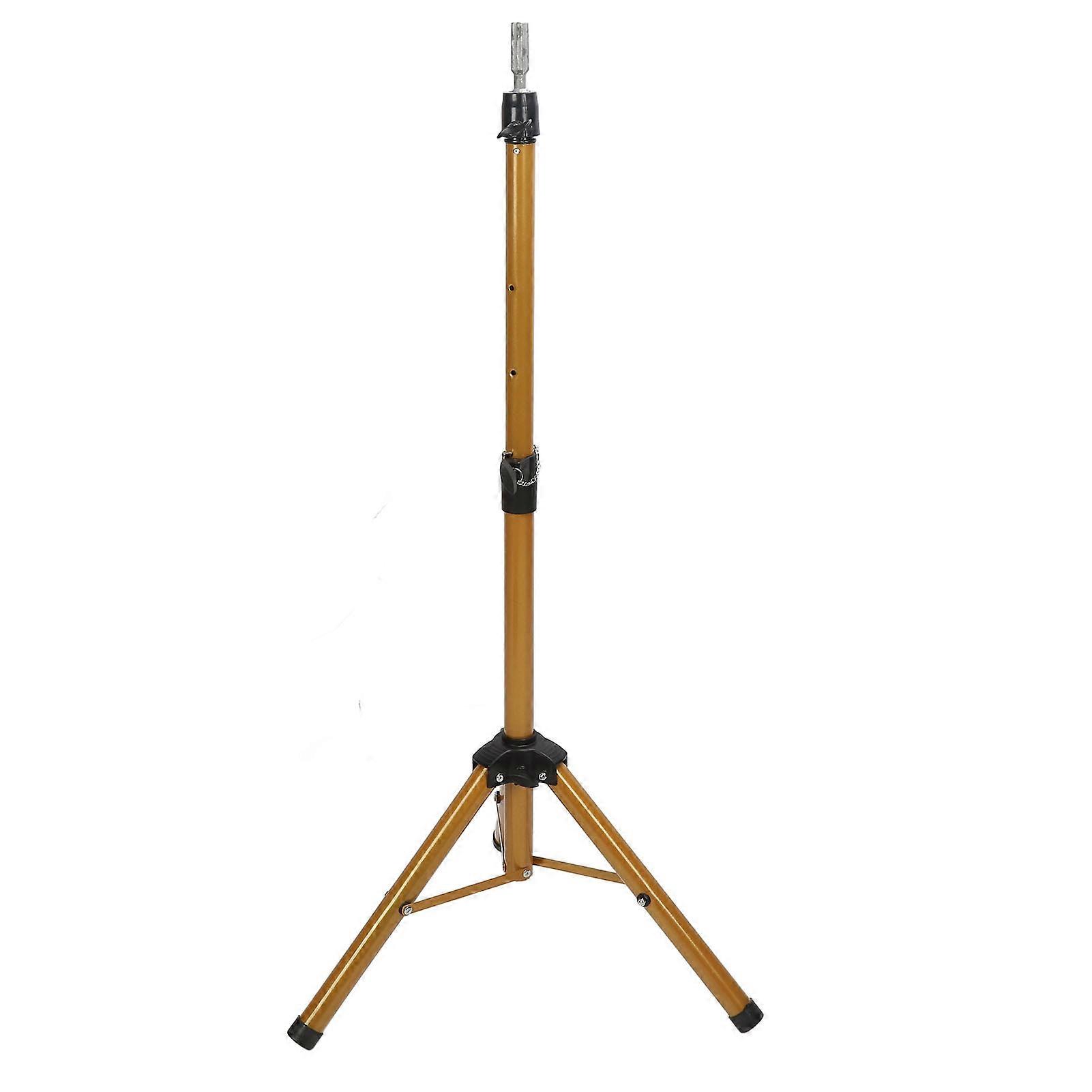 Tripod Mannequin Head Stand Cutting Braiding Tripod Hairdressing Wig Stand Golden for Barber Shops