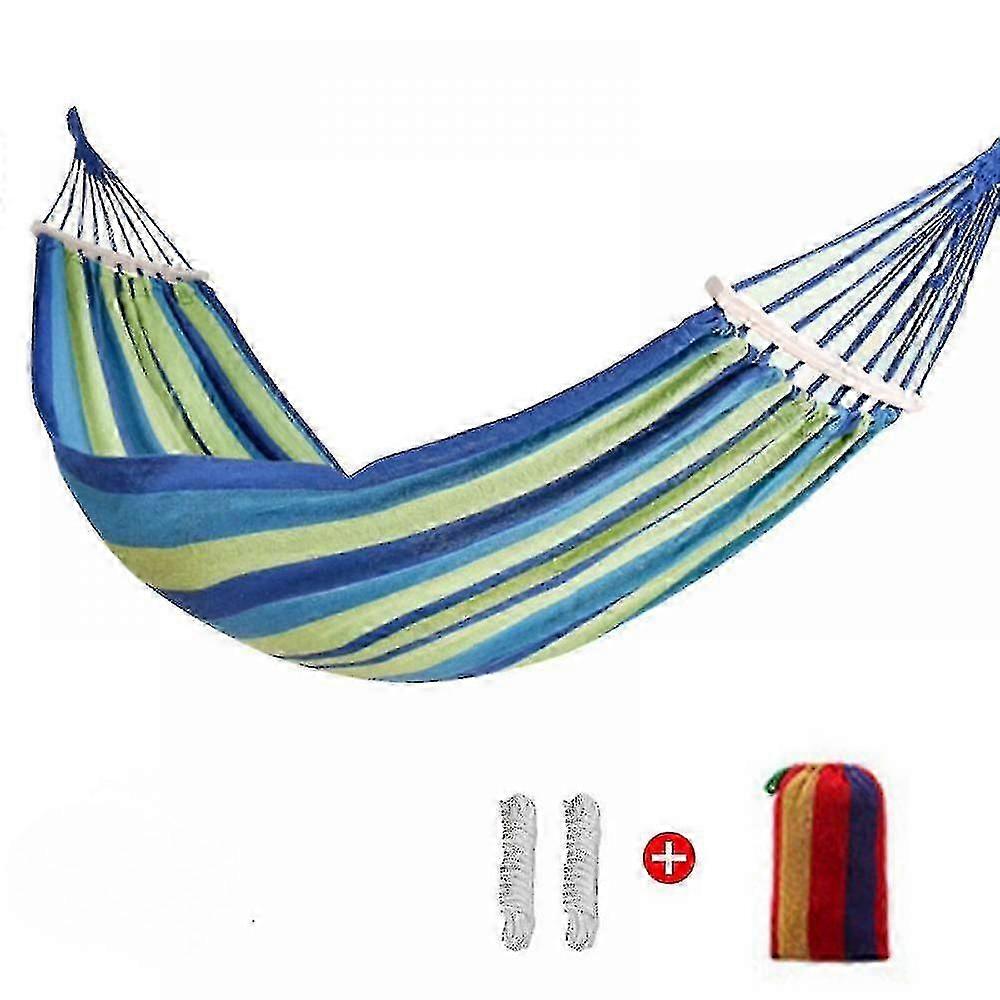 Hammock With A Maximum Load Of 90 Kg, 200 * 80cm.1 -2 Persons, Breathable, , Ideal For Camping Or Garden, Double Canvas Hammock (bending Stick Anti-ro