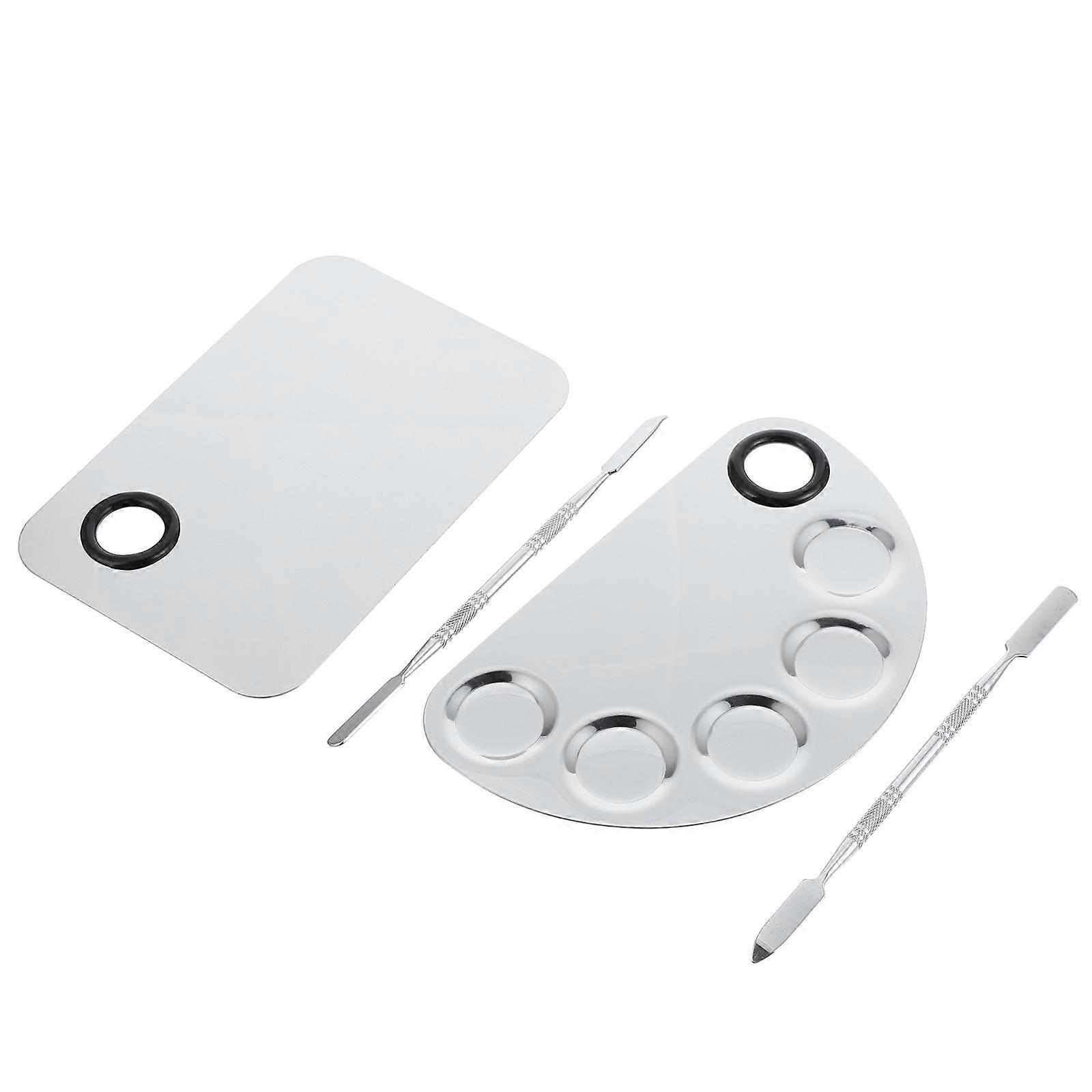 Mixing Palette Kit Stainless Steel Color Beauty Tools For Professional Use 16X10cm Prevent 2 Sets/4pcs