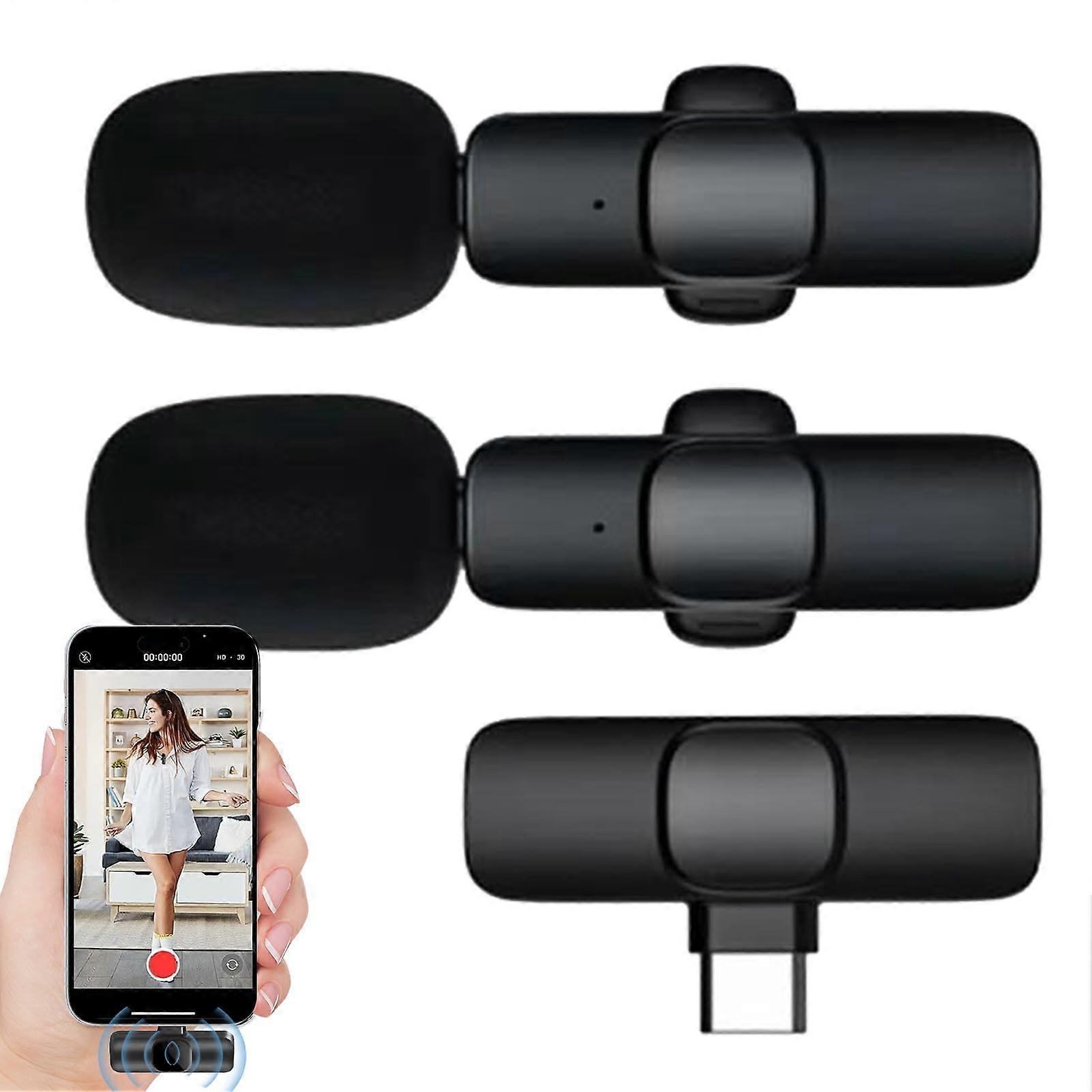 Wireless Phone Microphone Vlogging Microphone Portable Antistatic Voice Transmitter For Smartphones Music Podcasts
