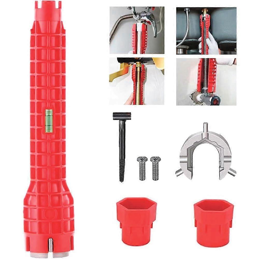 8 in 1 Tap Wrench Set for Tight Spaces Multifunctional Washbasin Key Sink Tool for Bathroom Kitchen Faucet Repairs