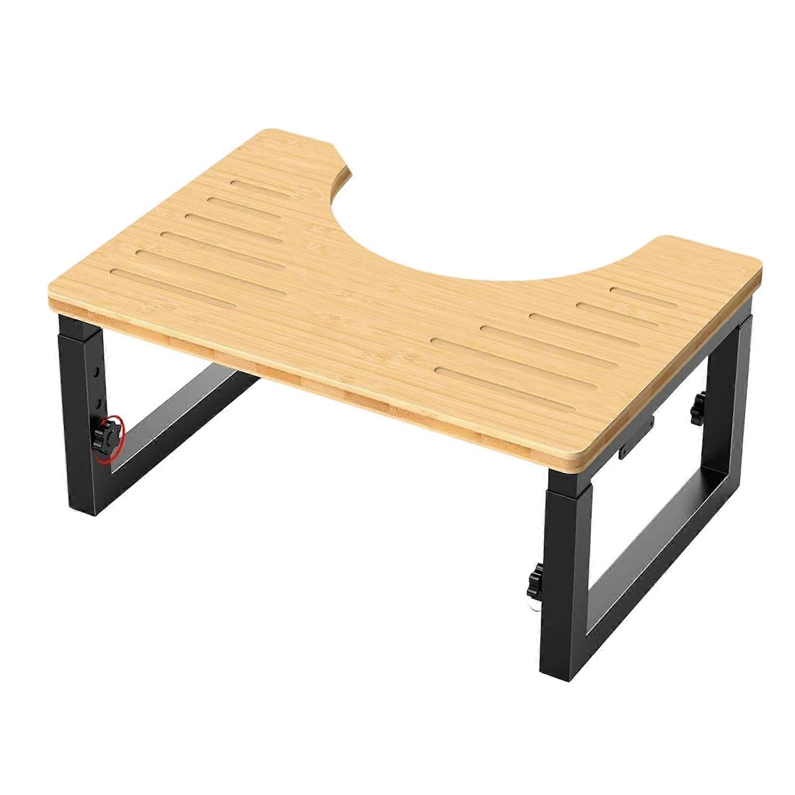 Adjust Easy Carry Toilet Risers Stool Foldable Shower Step Stool with Strong Iron Frame Easy to Use for Bathroom Log color