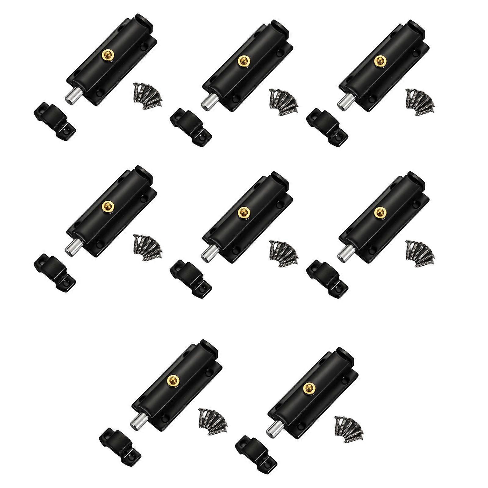 8Pcs Security Bolt Latches Automatic Spring Door Bolt Antitheft Security Button Lock for Bedroom, Kitchen, Bathroom Multicolor