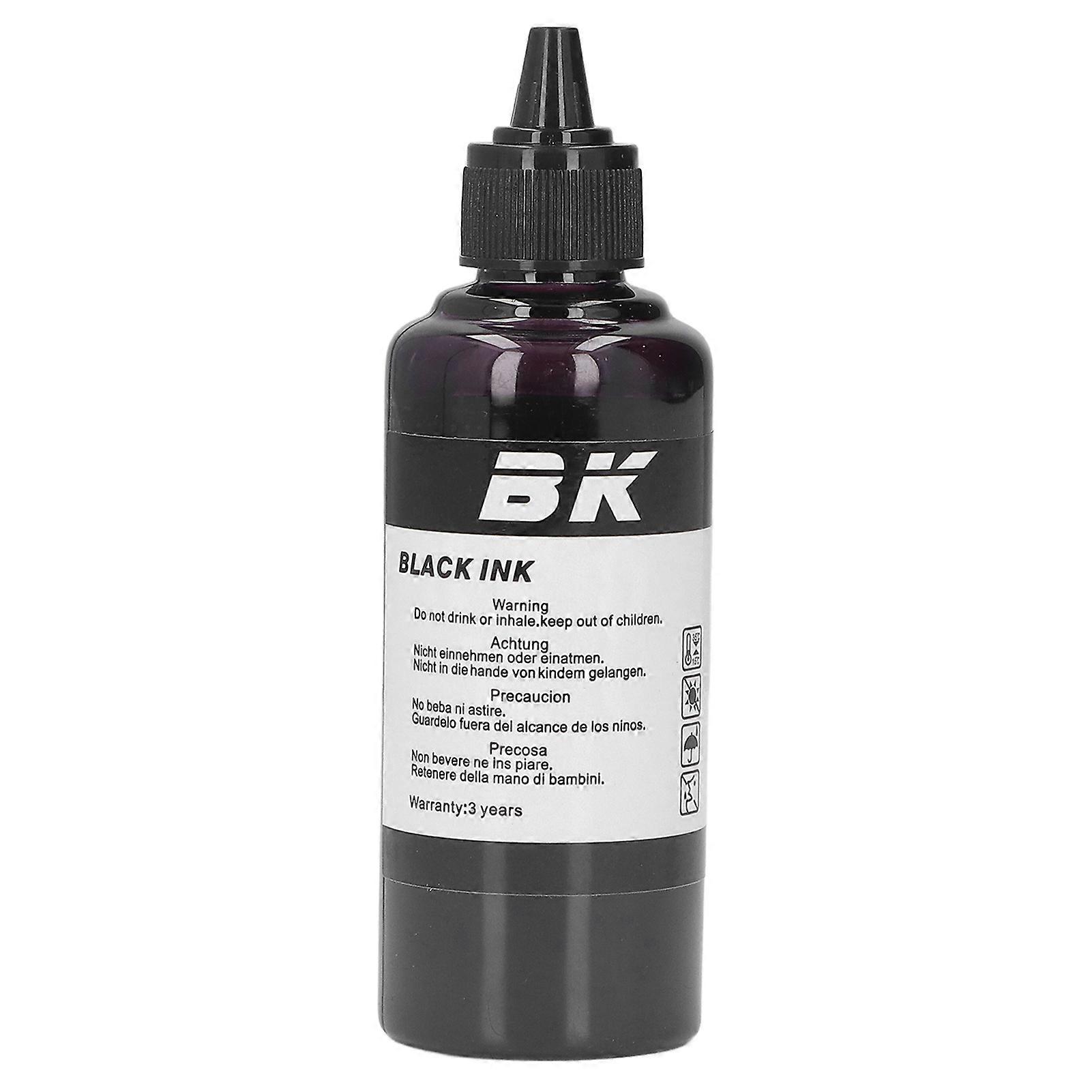 100ML Capacity Printing Ink Bottled High Purity Refill Ink Replacement for HP Printer Black
