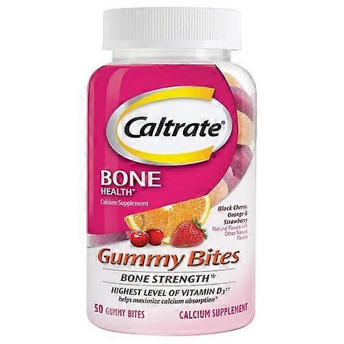 Caltrate Calcium Supplement Gummy Bites ,50 Count (Pack of 1)