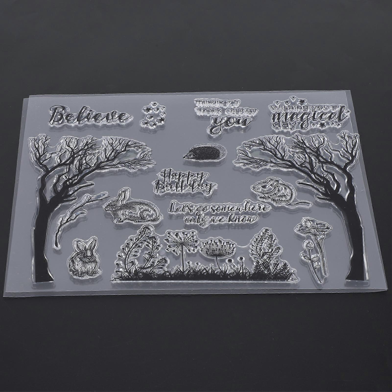 TPR Clear Stamp Transparent Rectangular for DIY Scrapbook Photo Album Diary Greeting Card