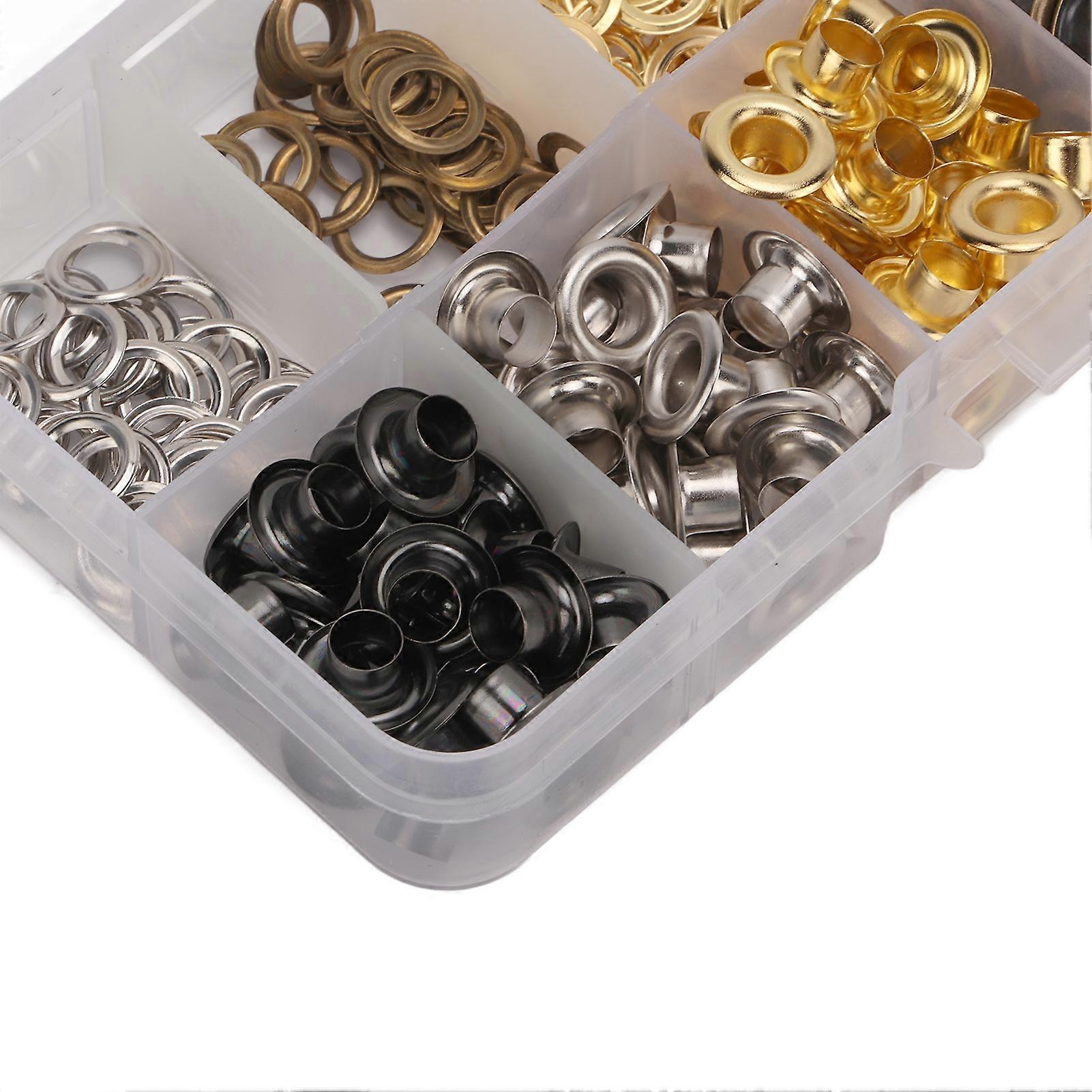 5mm Grommet Tool Kit Multicolor Sturdy Construction Iron Copper Grommet Set with Storage Box for Pants Bags Hats Belts