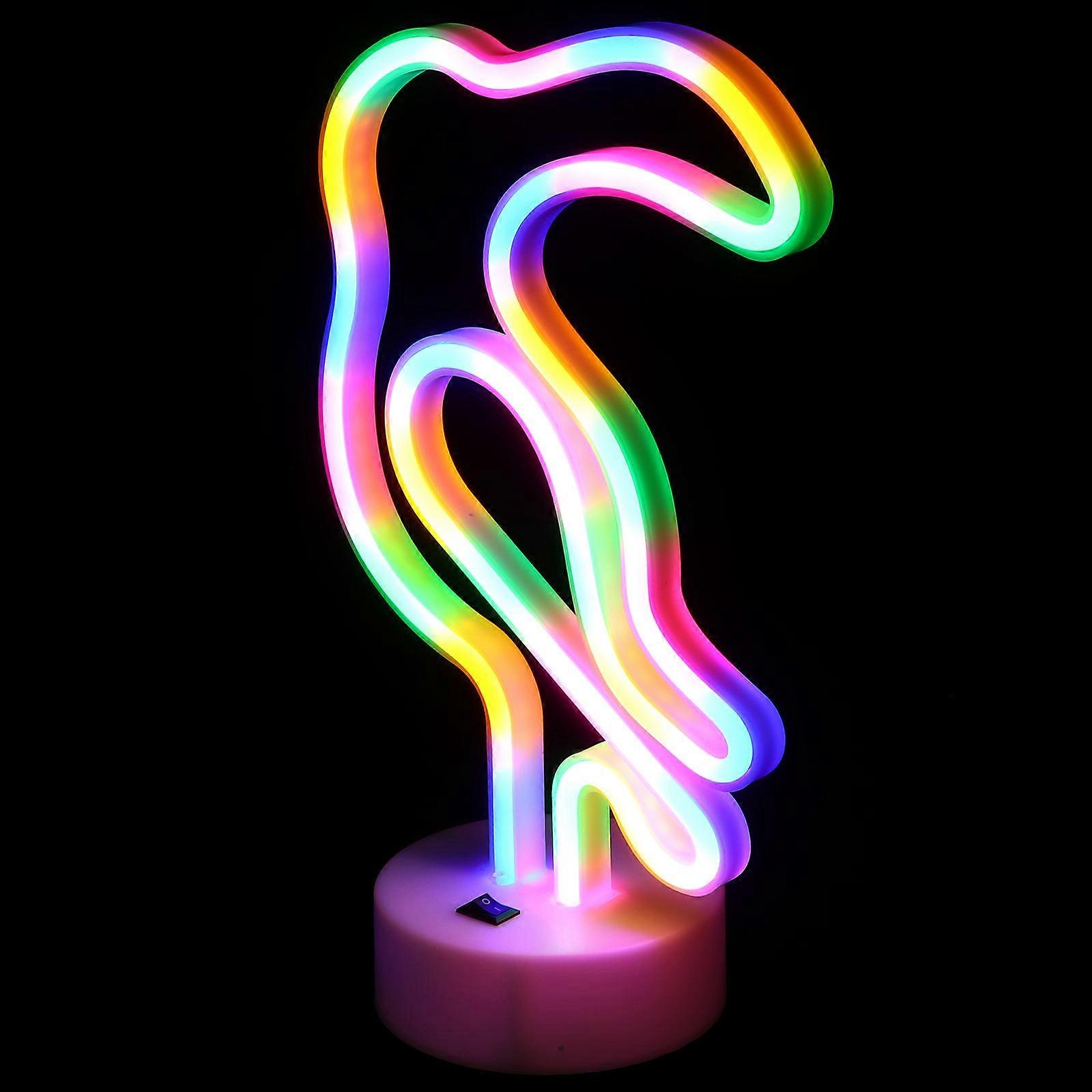 Toucan Shaped Bedside Lamp with Neon Light for Desk and Nursery White AS PVC 1 Pc