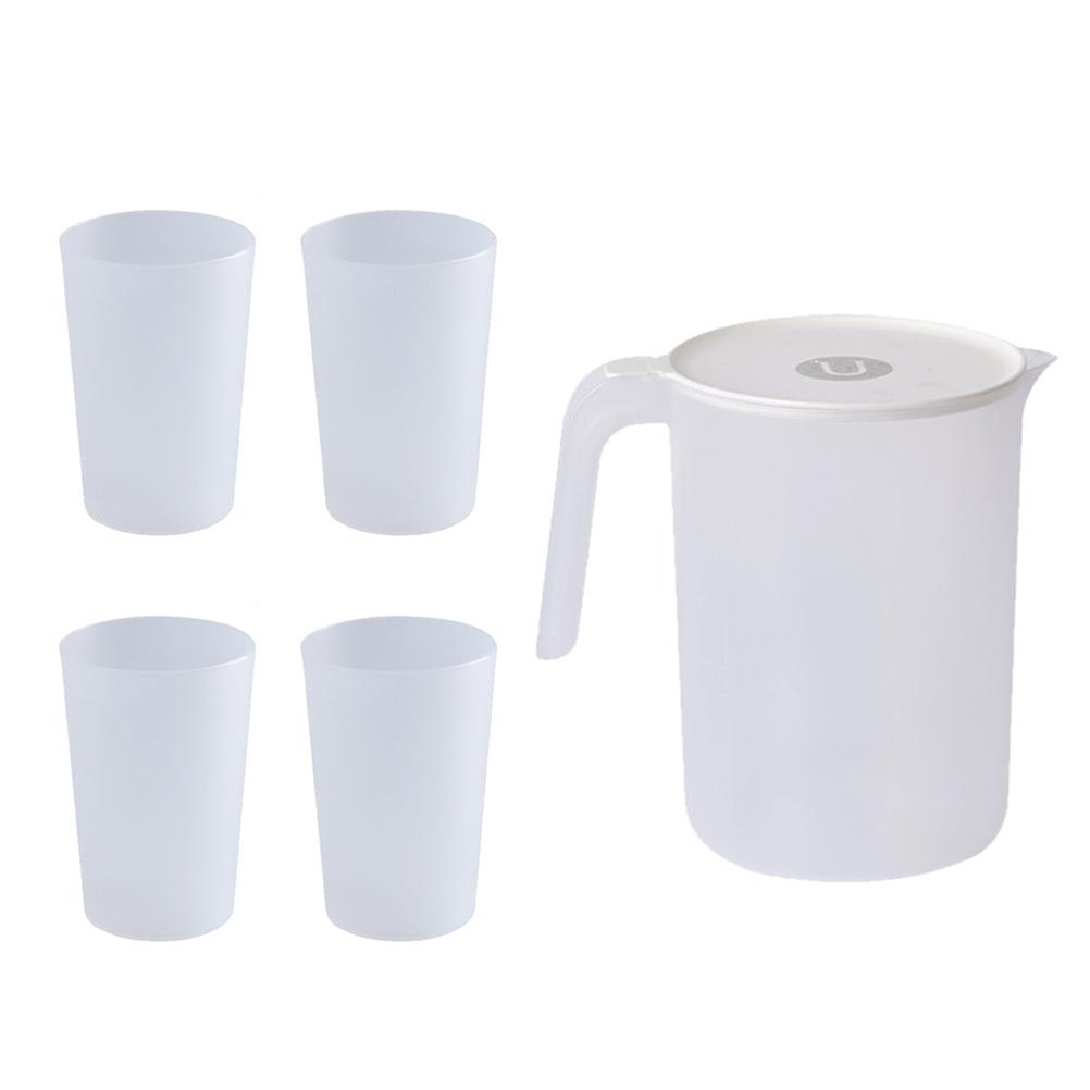 Beverage Dispenser Water Pitcher Modern Tea Kettle Kids Safe Round Shape Storing Water and Juice 1Set