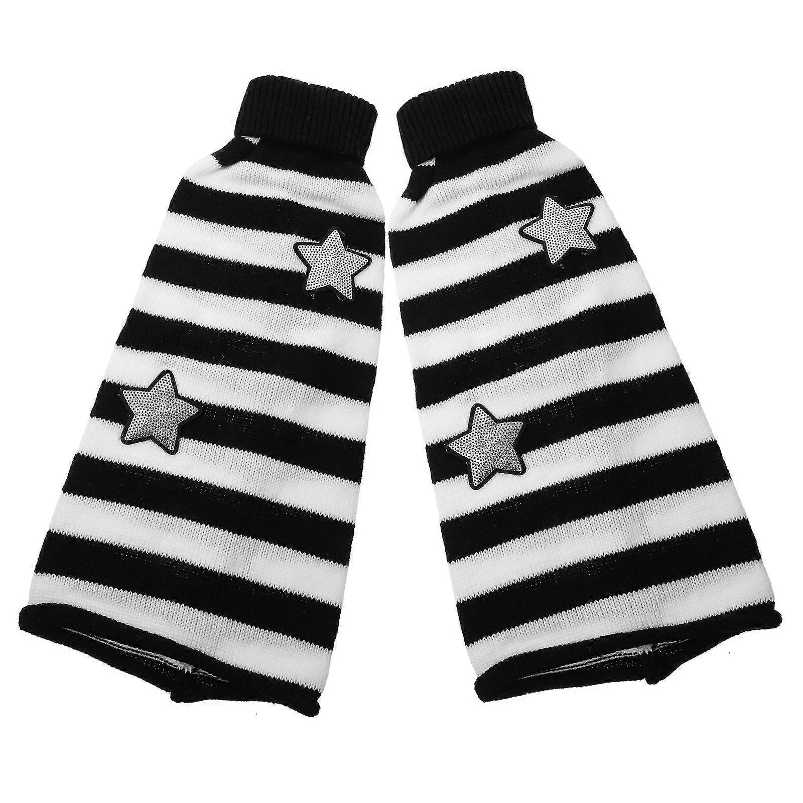 Flared Leg Warmer Aesthetic Star Pattern Colors Acrylic Fibers 1Pair