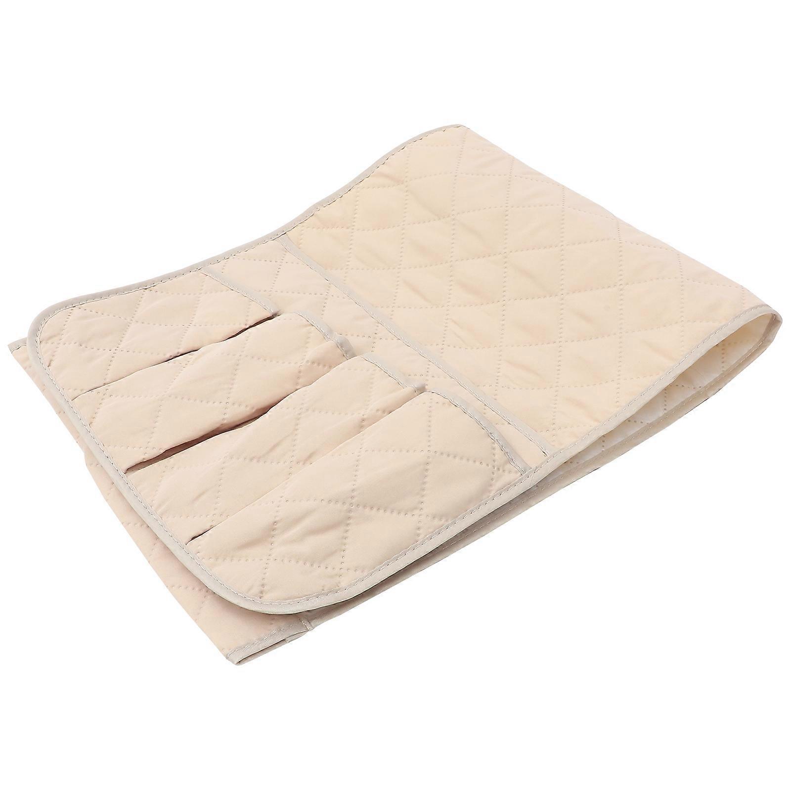 Polyester Sofa Armrest Organizer for Travel Khaki MultiFunctional Remote Control and Drink Holder