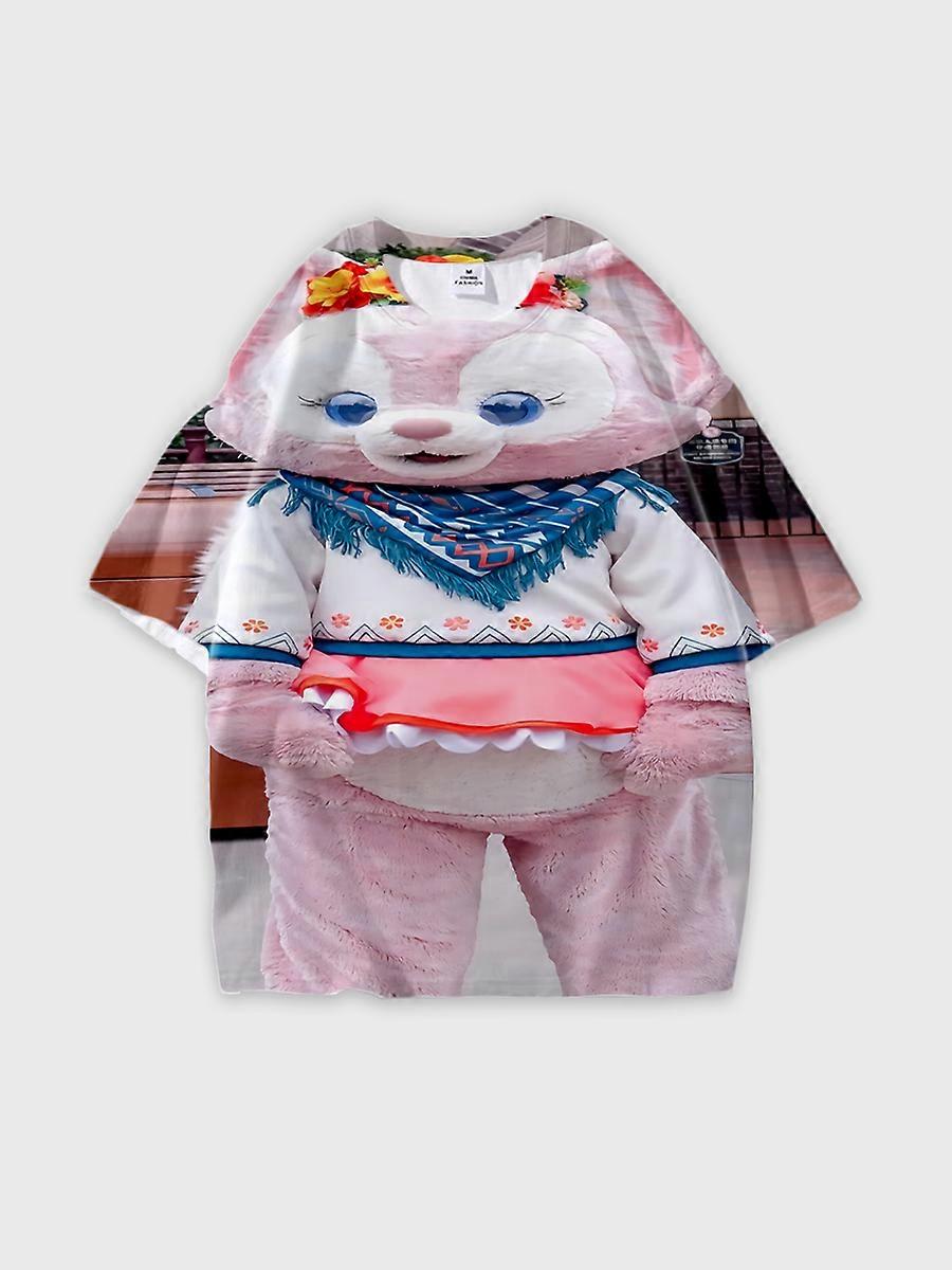 T-shirt round neck Role Pattern loose short sleeve L426