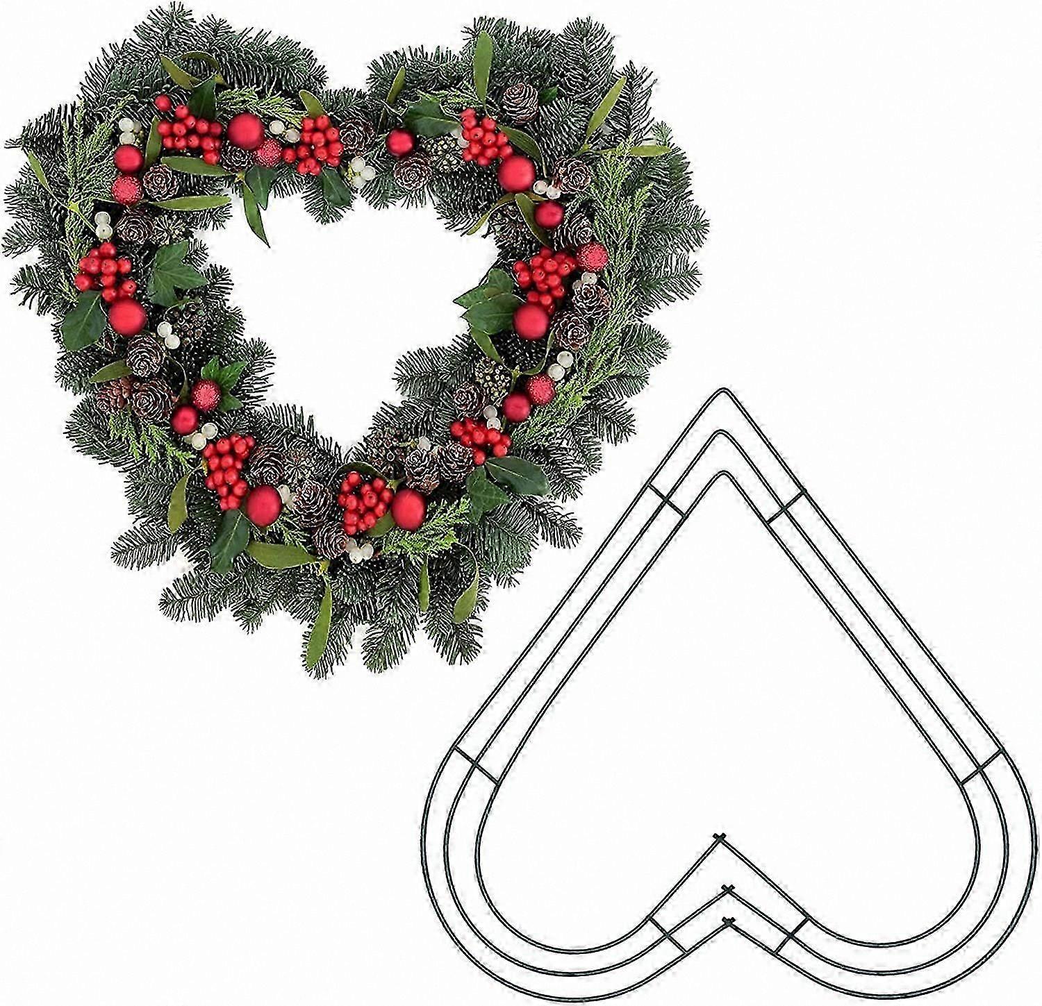 2 Pack Heart-Shaped Wreath Frames, 8 Inch Wire Crafting Frames for DIY Decor Projects