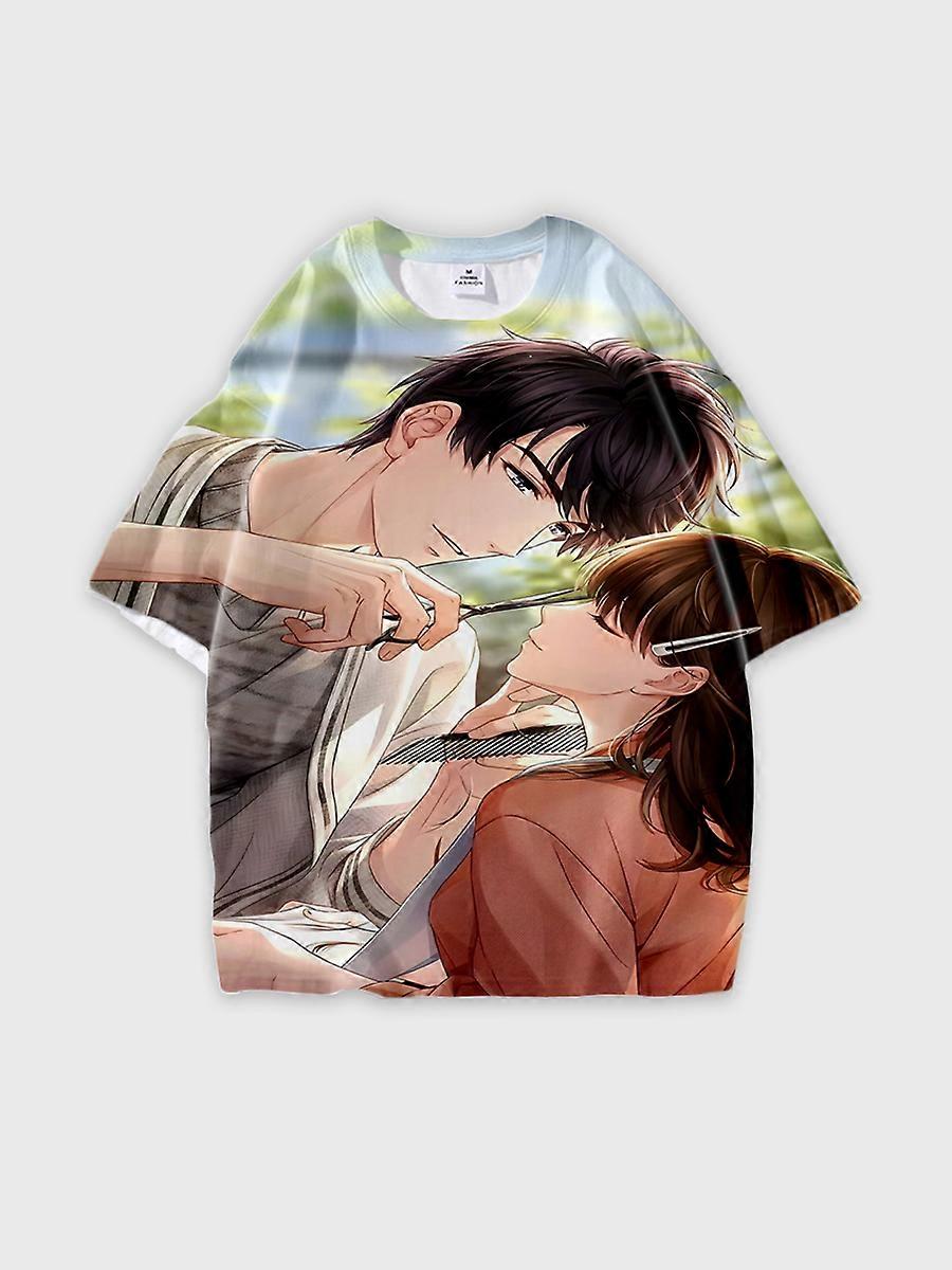 T-shirt round neck Role Pattern loose short sleeve E3554