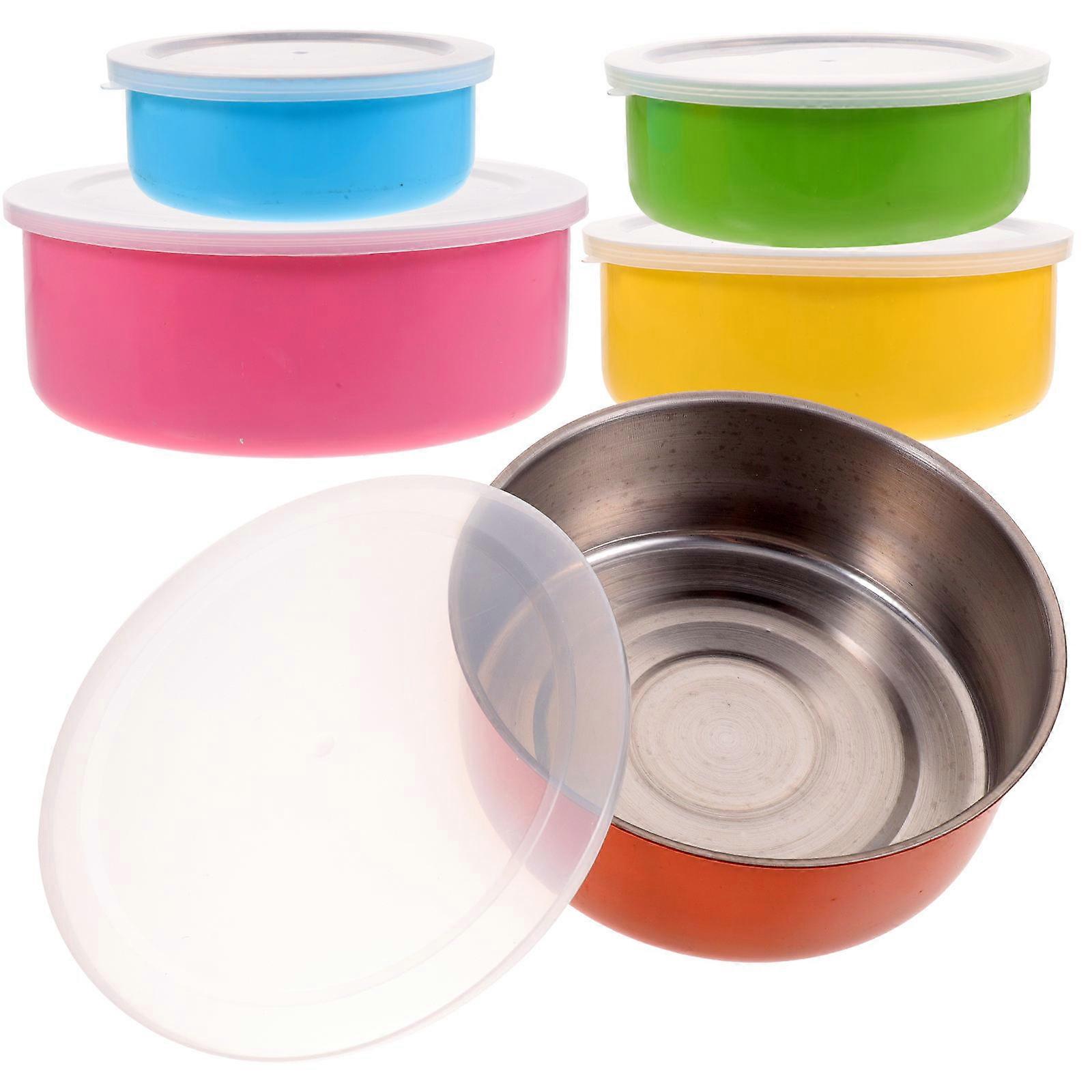 5Pcs Fresh Keeping Salad Bowls with Lid for Food Serving and Vegetables
