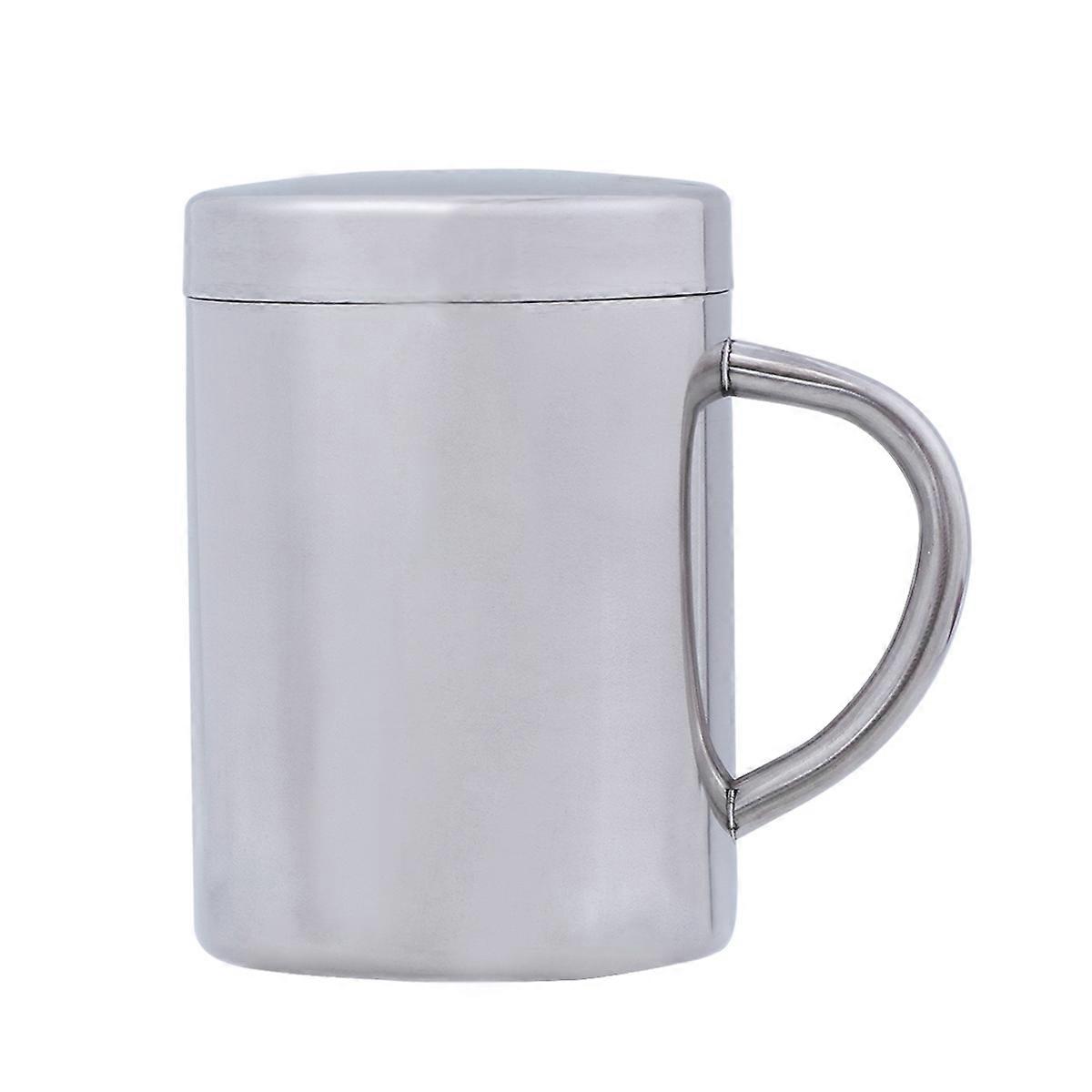 Double-wall Stainless Steel Teacup For Camping And Home Use 280ml Silver Color Temperature Retention 1Pack