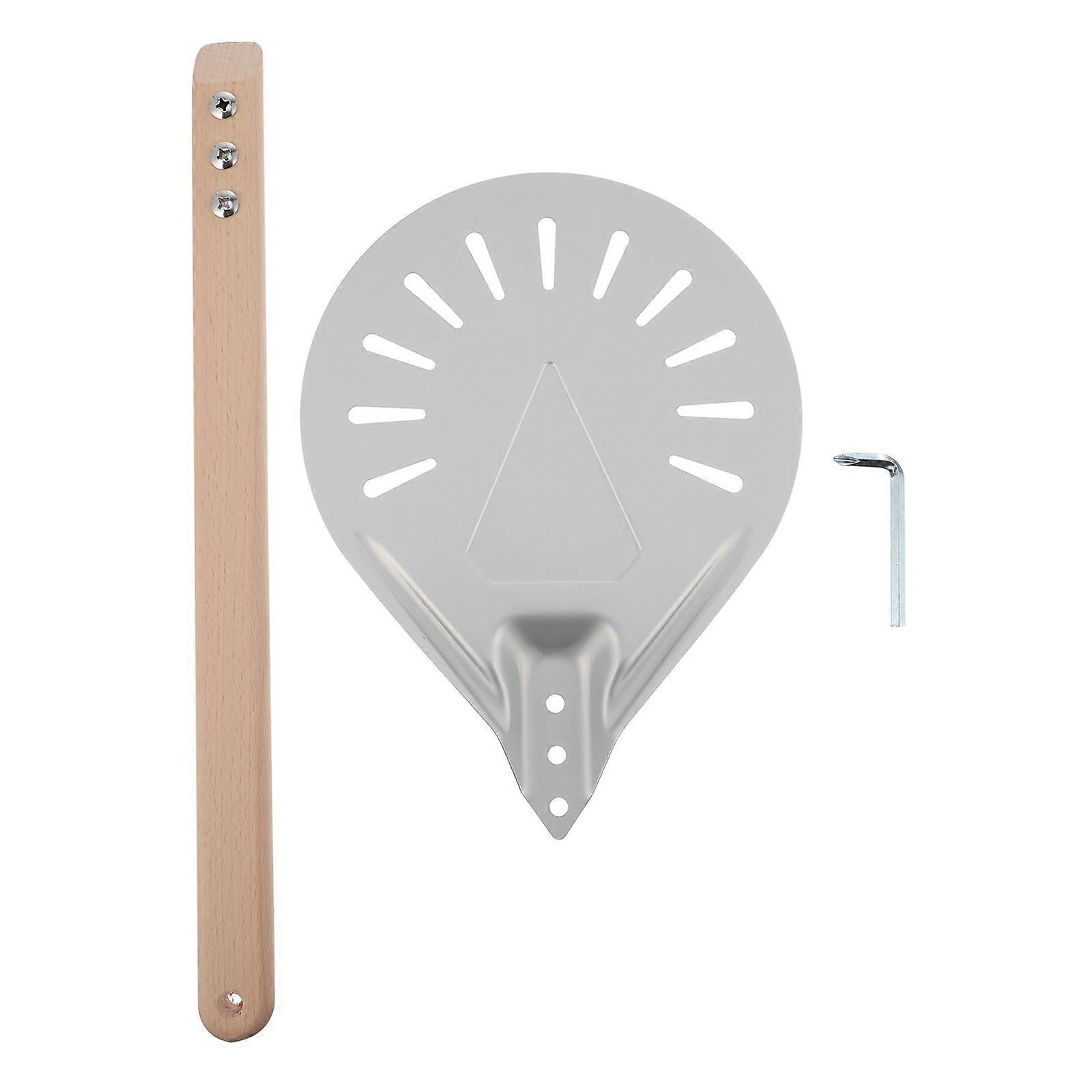8 Inch Metal Pizza Paddle Pizza Peel Wooden Handle For Kitchen Use Multi Color Designed For Lifting Pizzas 1Set