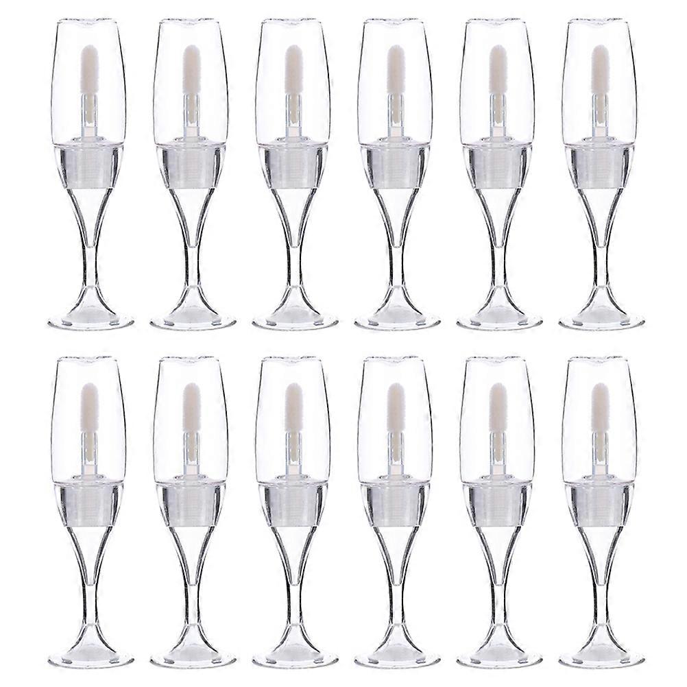 12Pcs 8ml Wine Glass Shaped Empty Lip Gloss Tubes with Applicator