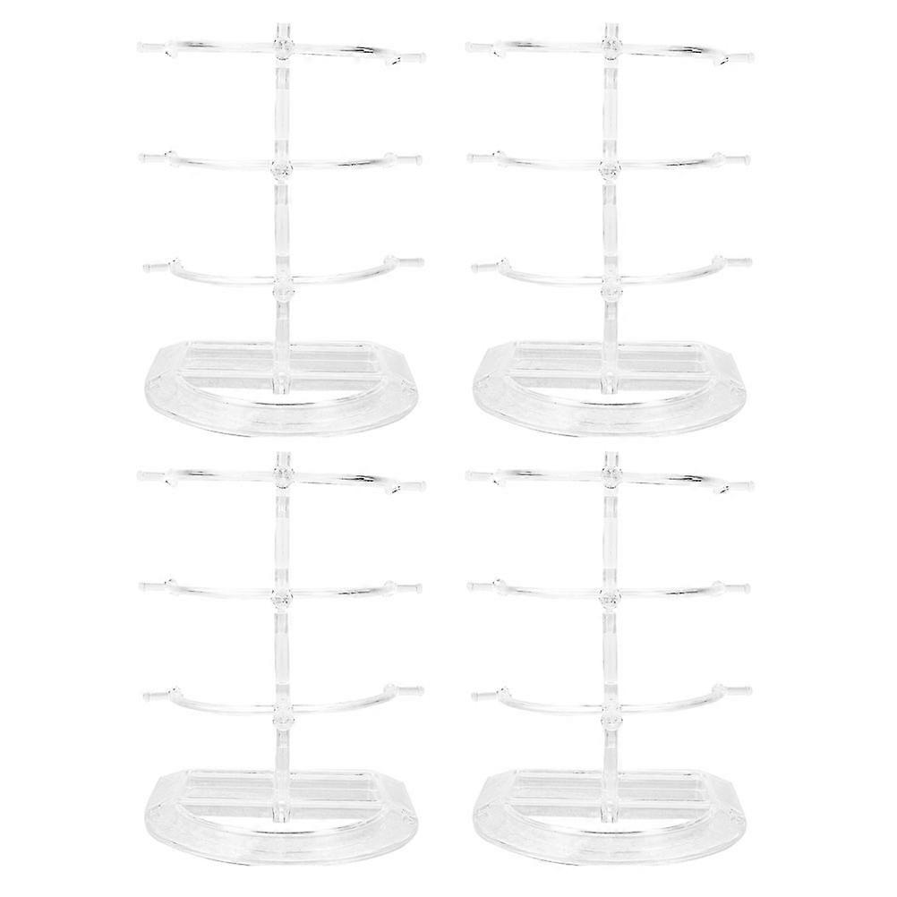 4pcs Sunglasses Rack Holder, Transparent Eyeglasses Stand for Organized Display, Sturdy and Easy to Install Glasses Holder Stand