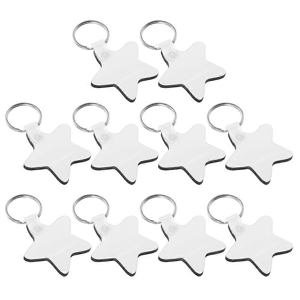Sublimation Blank Dog Tags for DIY with Heat Transfer Technology Double Sided Star Shaped Keychains 15 Pieces Silver