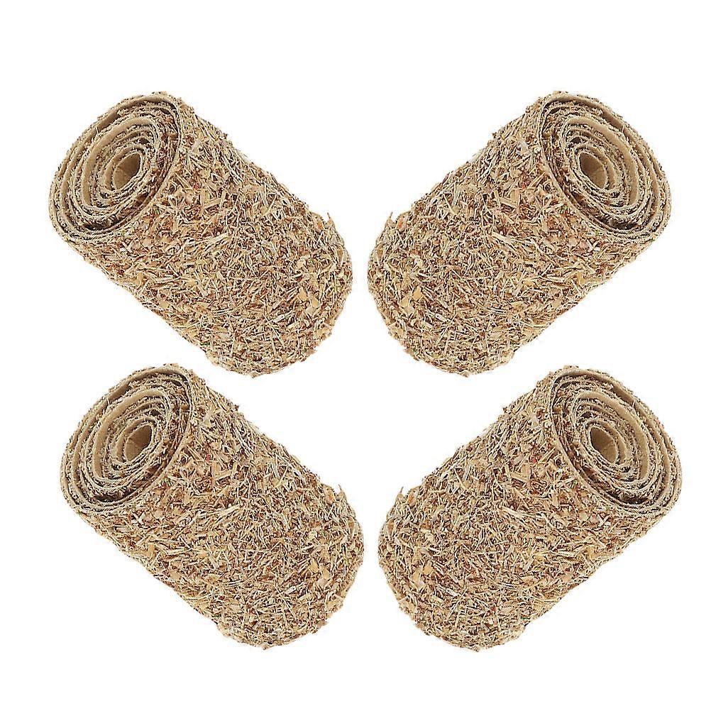 4pcs Mini Artificial Hay Bales Lifelike Dollhouse Farm Decor for DIY Autumn Display, Realistic Tiny Straw Bales for Table and Photography Props