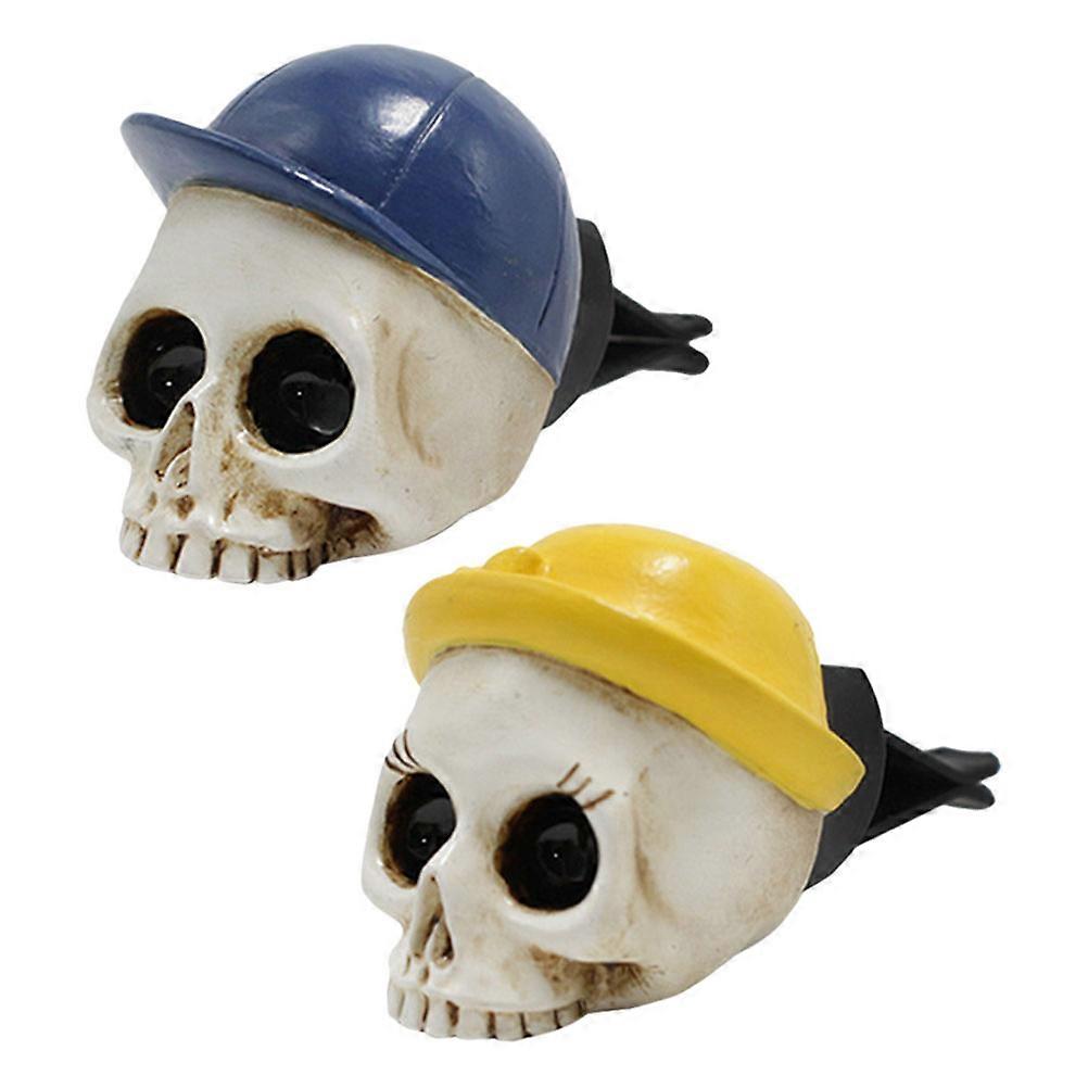 Halloween Skull Car Air Freshener   Spooky Skeleton Vent Clip Diffuser for Essential Oils   Unique Gothic Car Interior Decoration with Fresh Scent